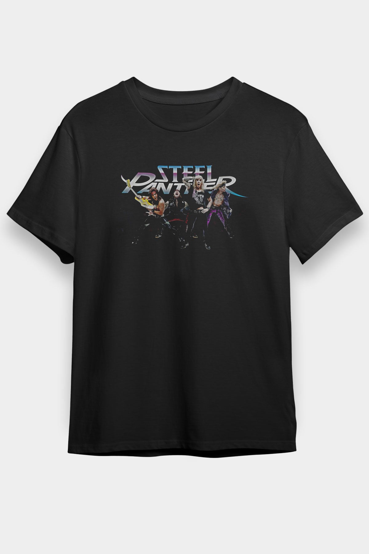 Steel Panther Baskılı Unisex Siyah Tişört - Tshirt