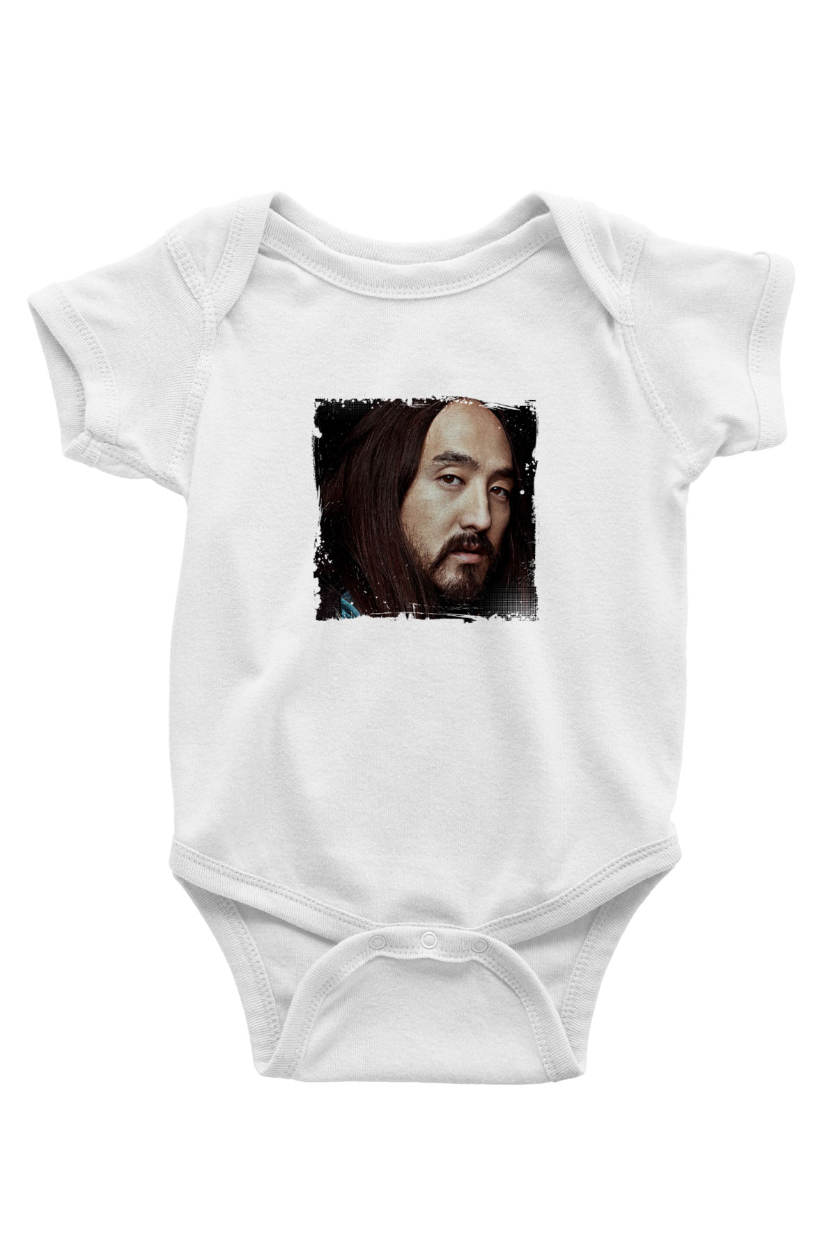 Steve Aoki Baskılı Beyaz Bebek Body - Zıbın