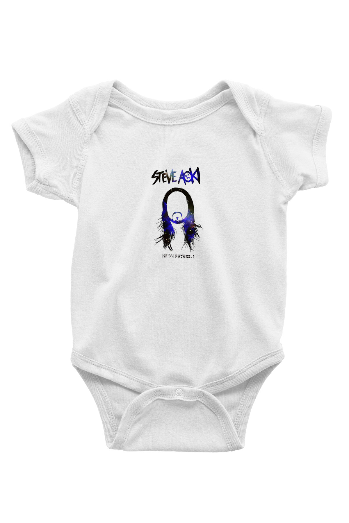 Steve Aoki Baskılı Beyaz Bebek Body - Zıbın