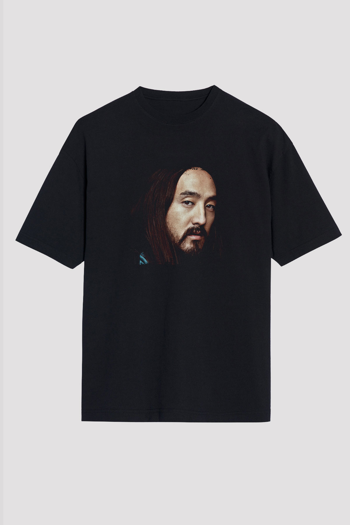 Steve Aoki Baskılı Unisex Oversize Siyah Tişört