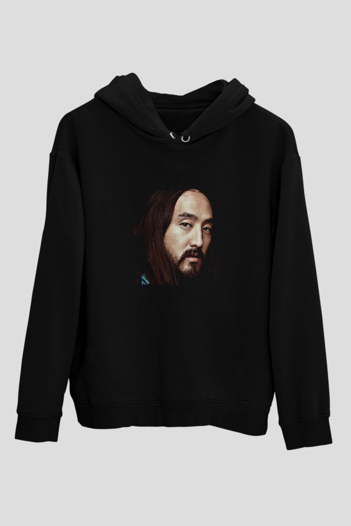 Steve Aoki Baskılı Unisex Siyah Hoodie