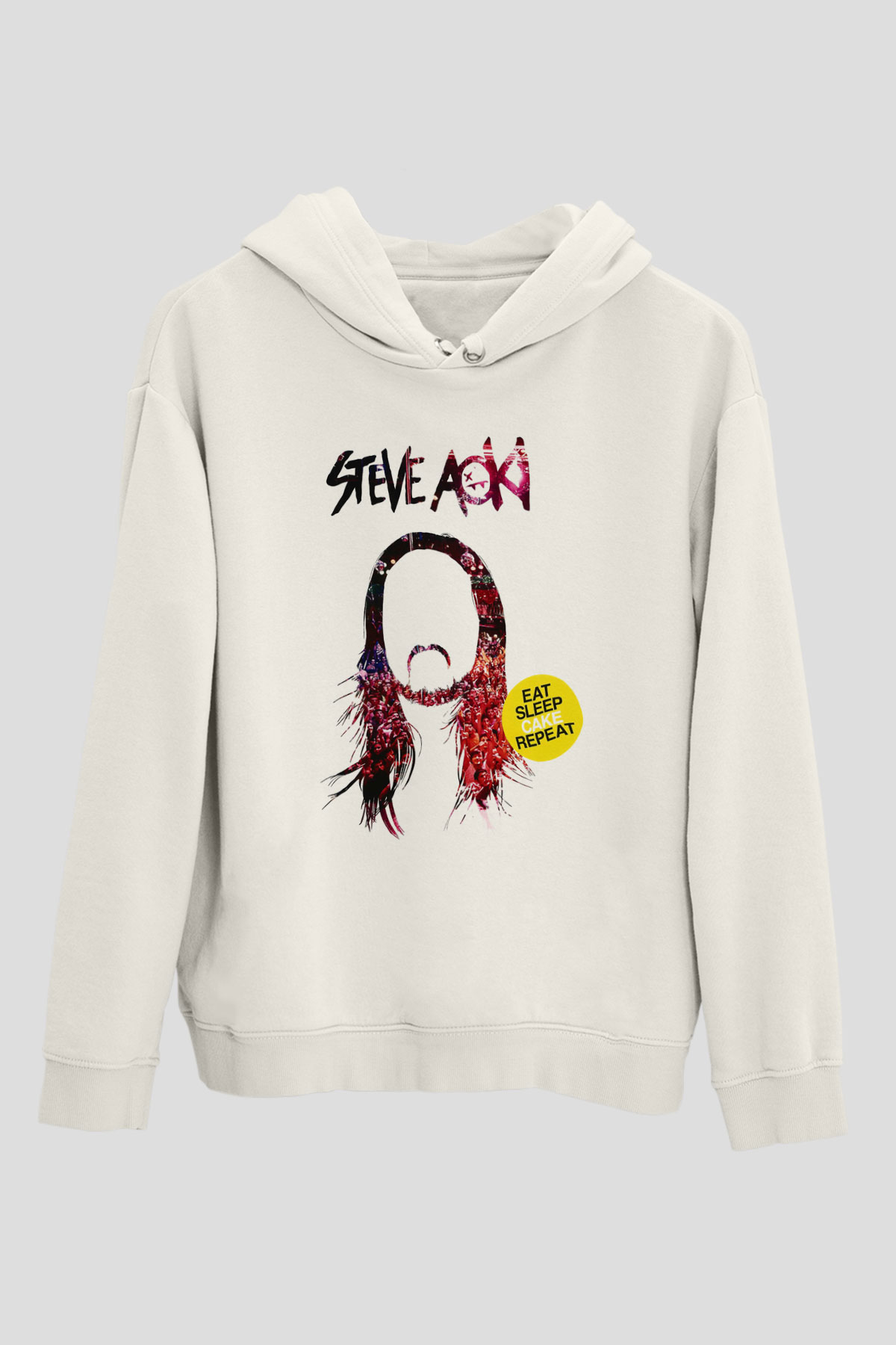 Steve Aoki Beyaz Unisex Kapşonlu Sweatshirt