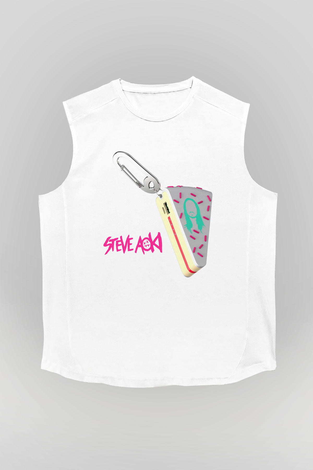 Steve Aoki Beyaz Unisex Kolsuz Tişört