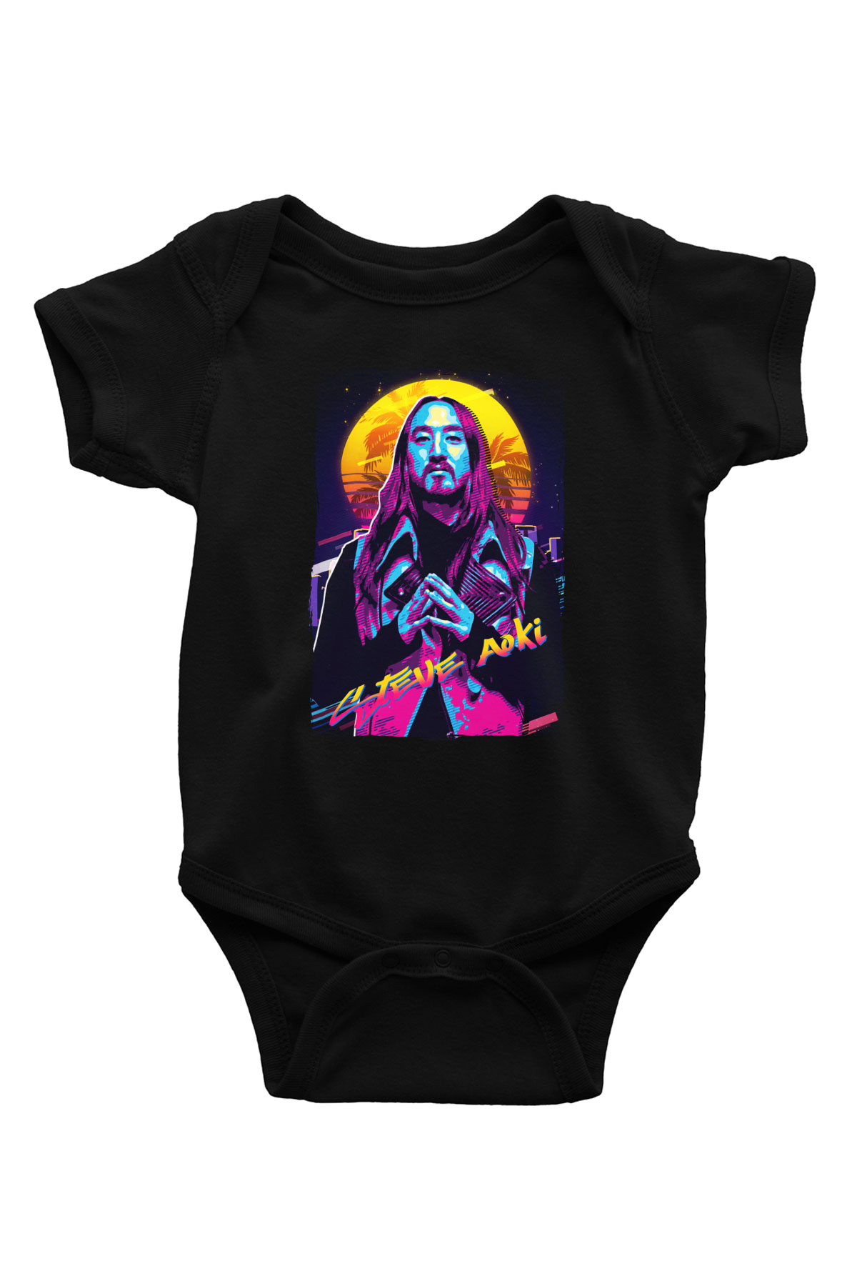 Steve Aoki Siyah Bebek Body - Zıbın