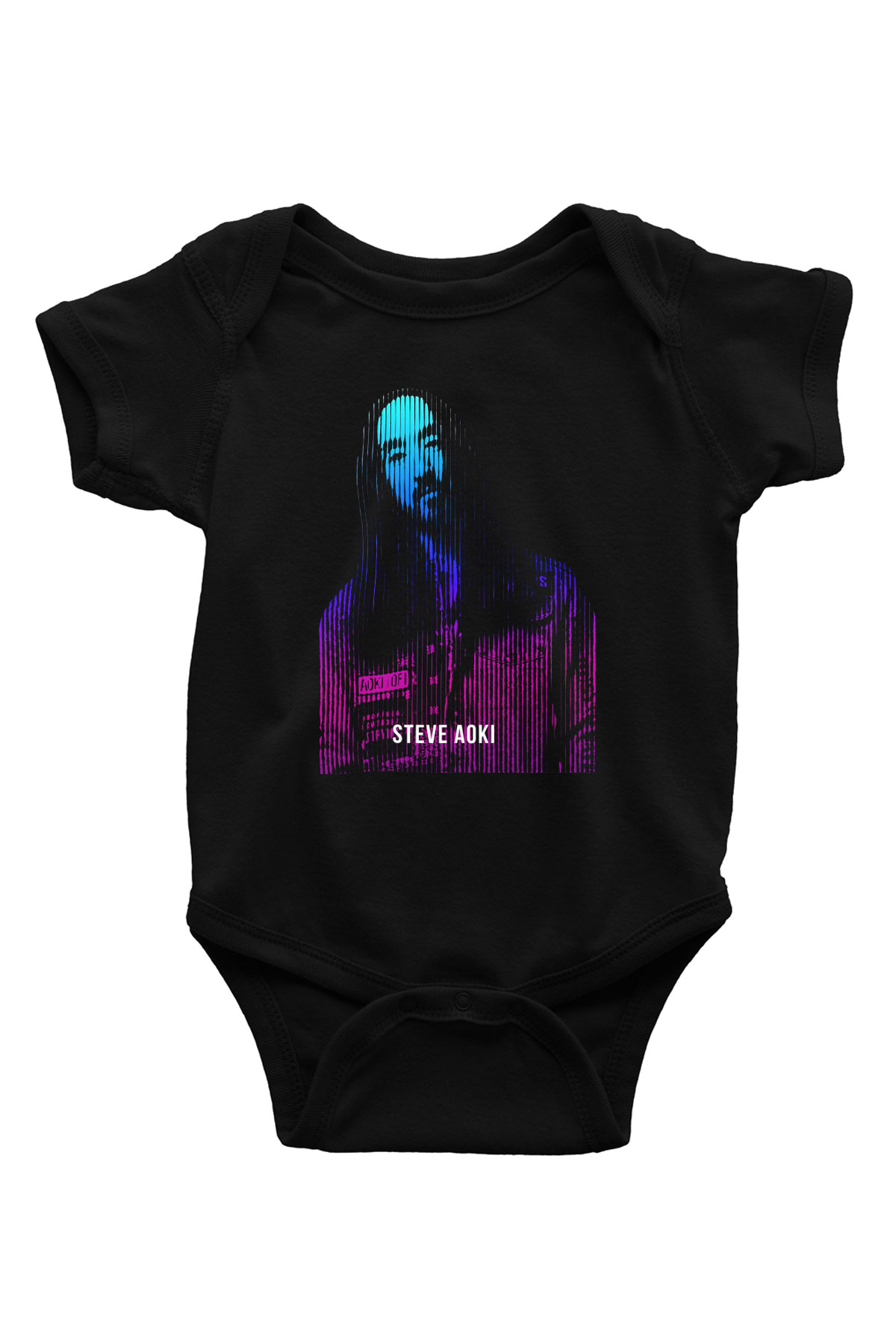 Steve Aoki Siyah Bebek Body - Zıbın