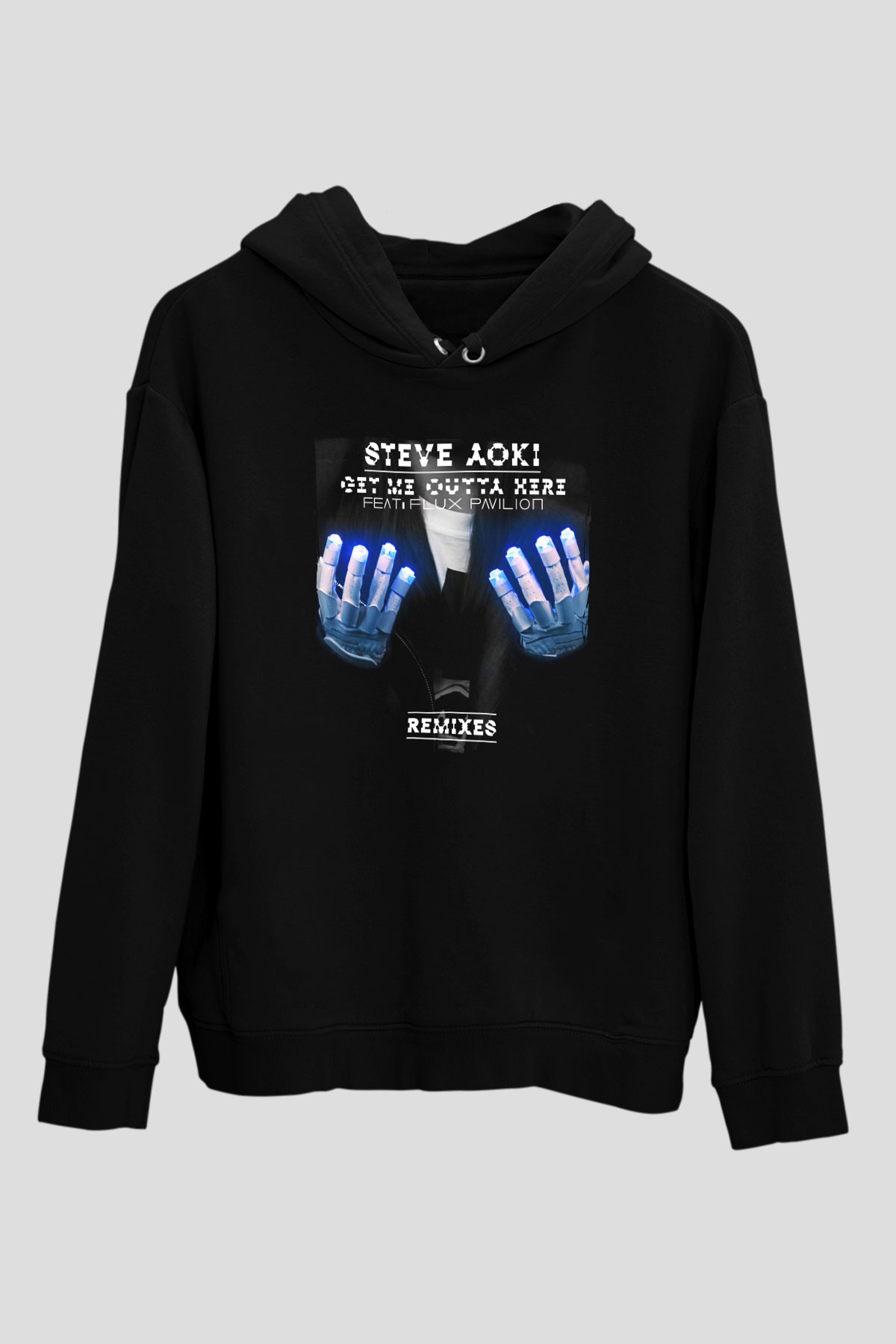 Steve Aoki Siyah Unisex Kapüşonlu Sweatshirt