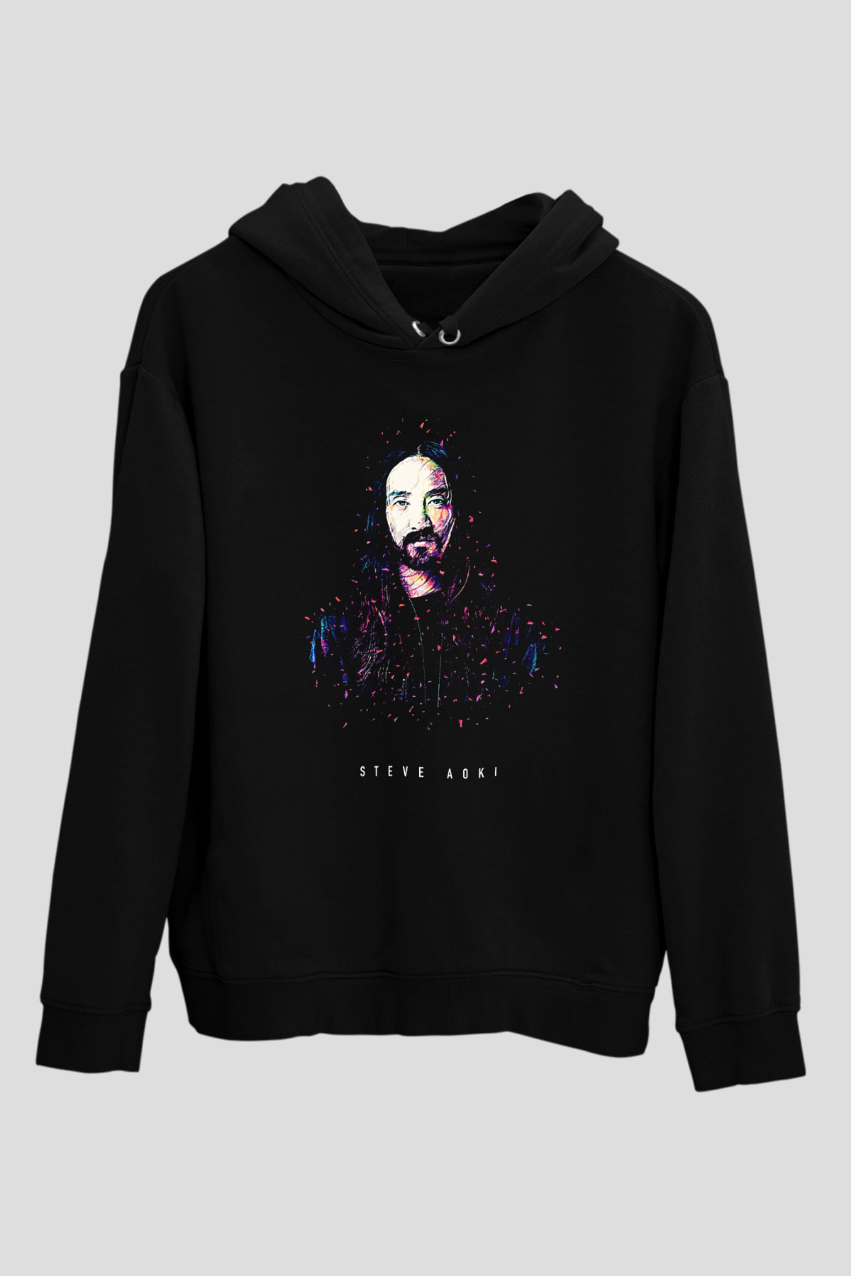 Steve Aoki Siyah Unisex Kapüşonlu Sweatshirt