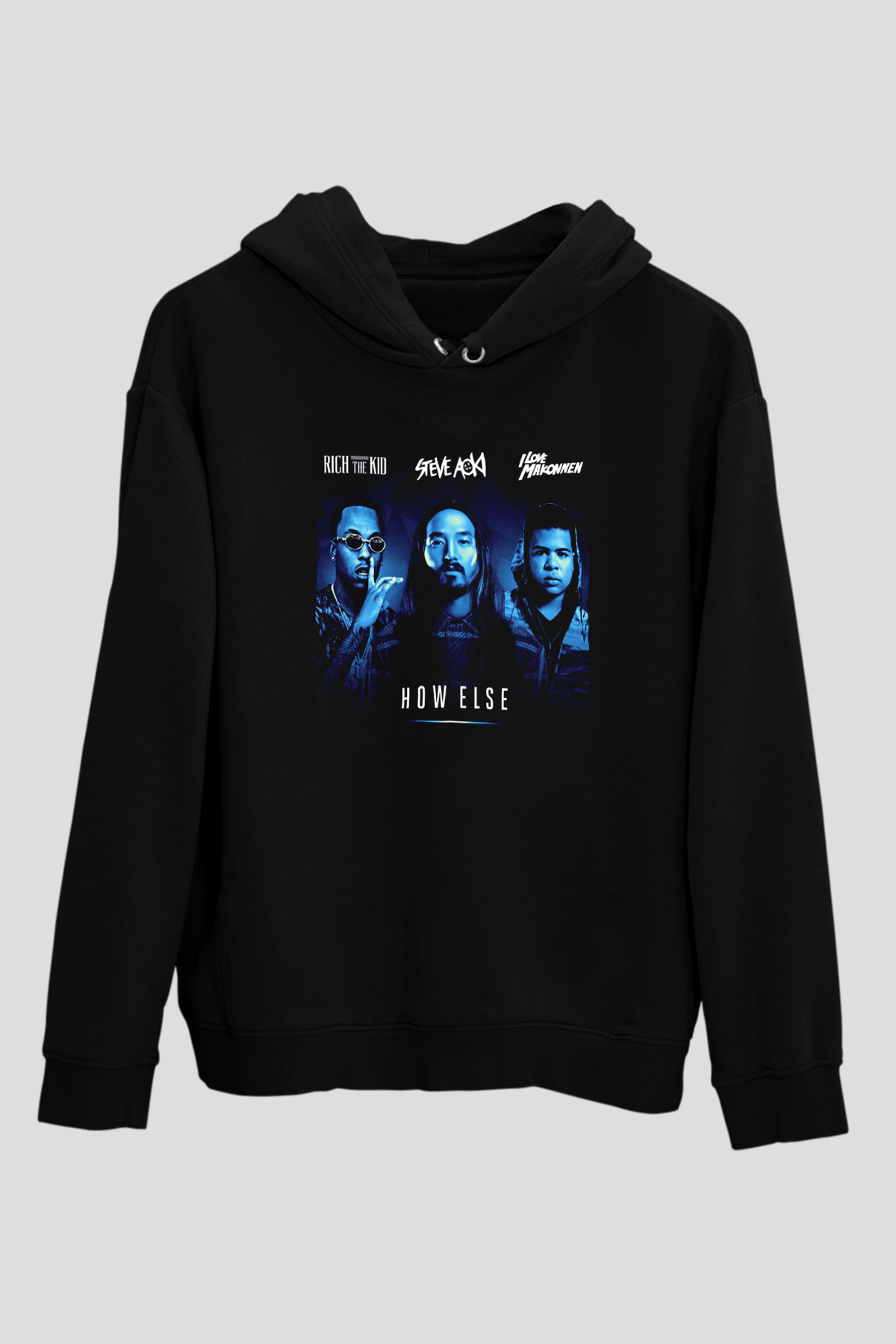 Steve Aoki Siyah Unisex Kapüşonlu Sweatshirt