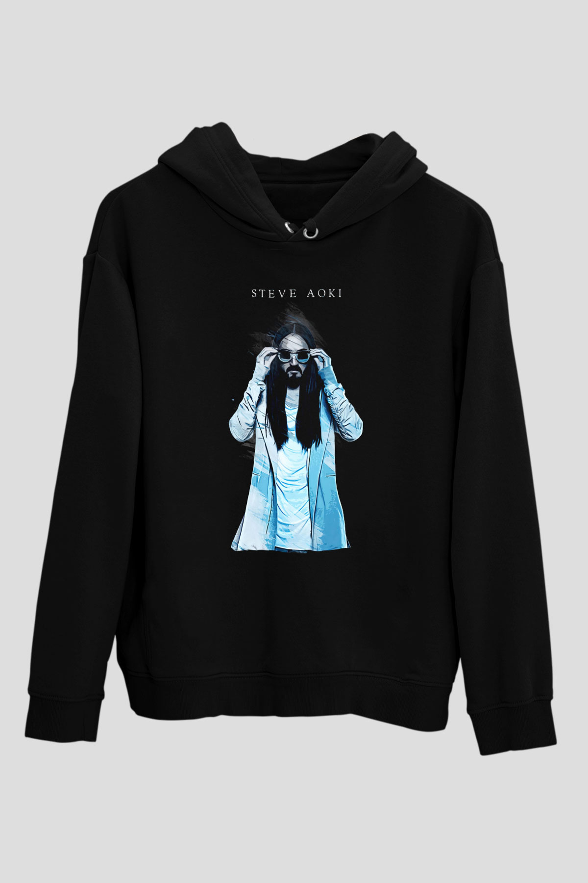 Steve Aoki Siyah Unisex Kapüşonlu Sweatshirt
