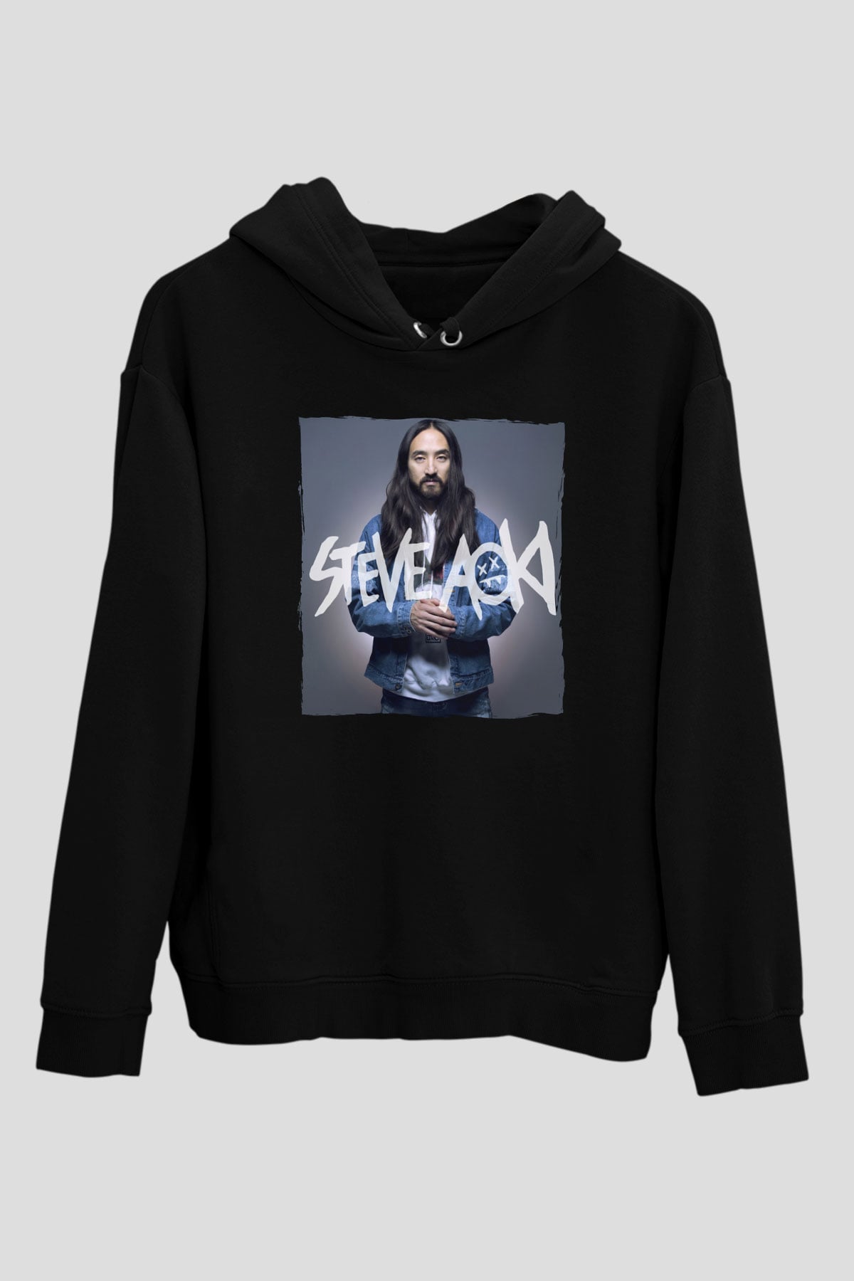Steve Aoki Siyah Unisex Kapüşonlu Sweatshirt