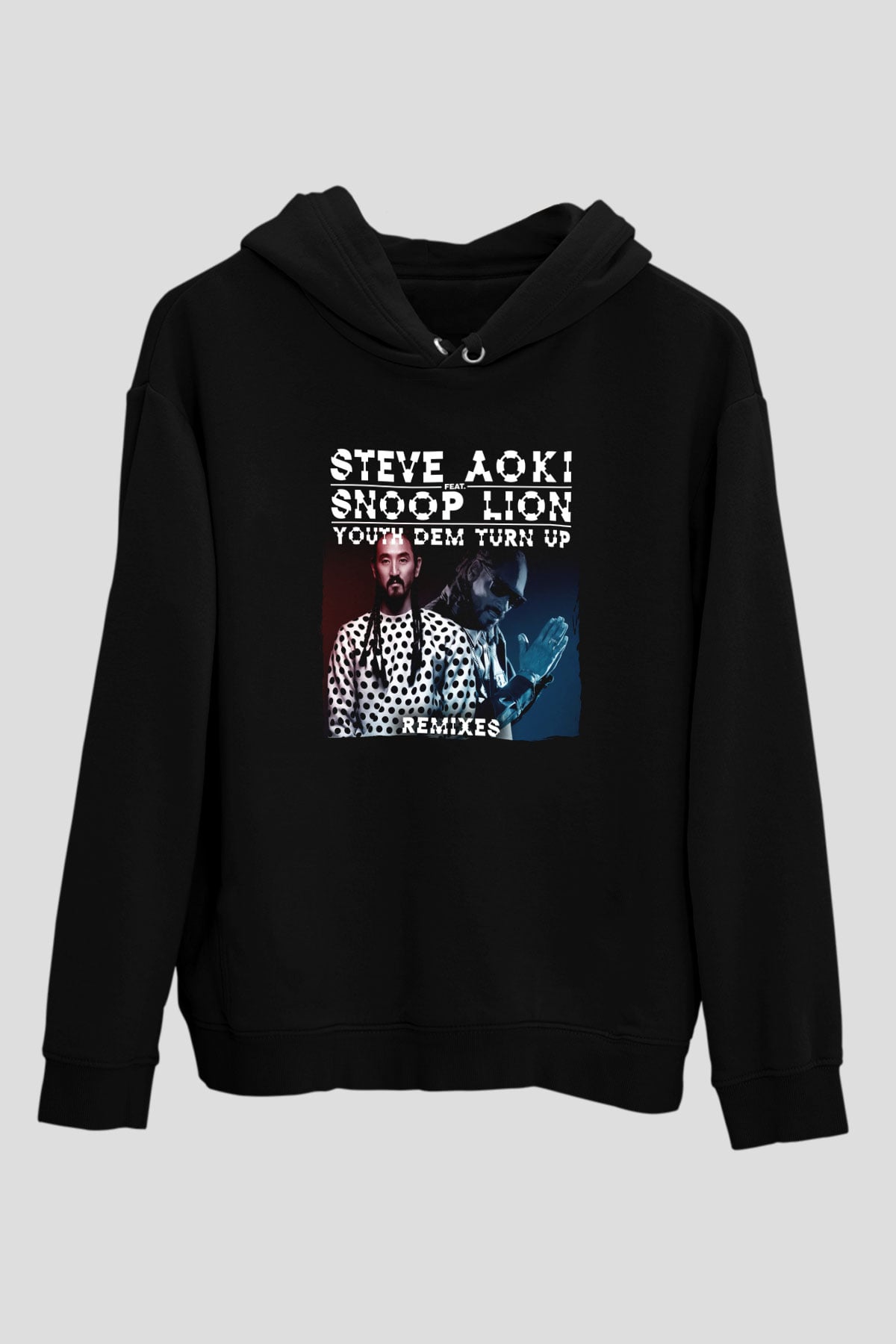 Steve Aoki Siyah Unisex Kapüşonlu Sweatshirt