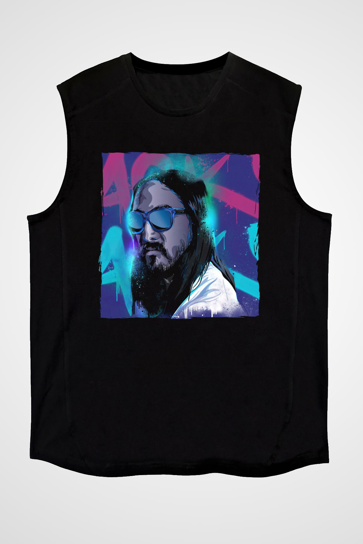 Steve Aoki Siyah Unisex Kolsuz Tişört