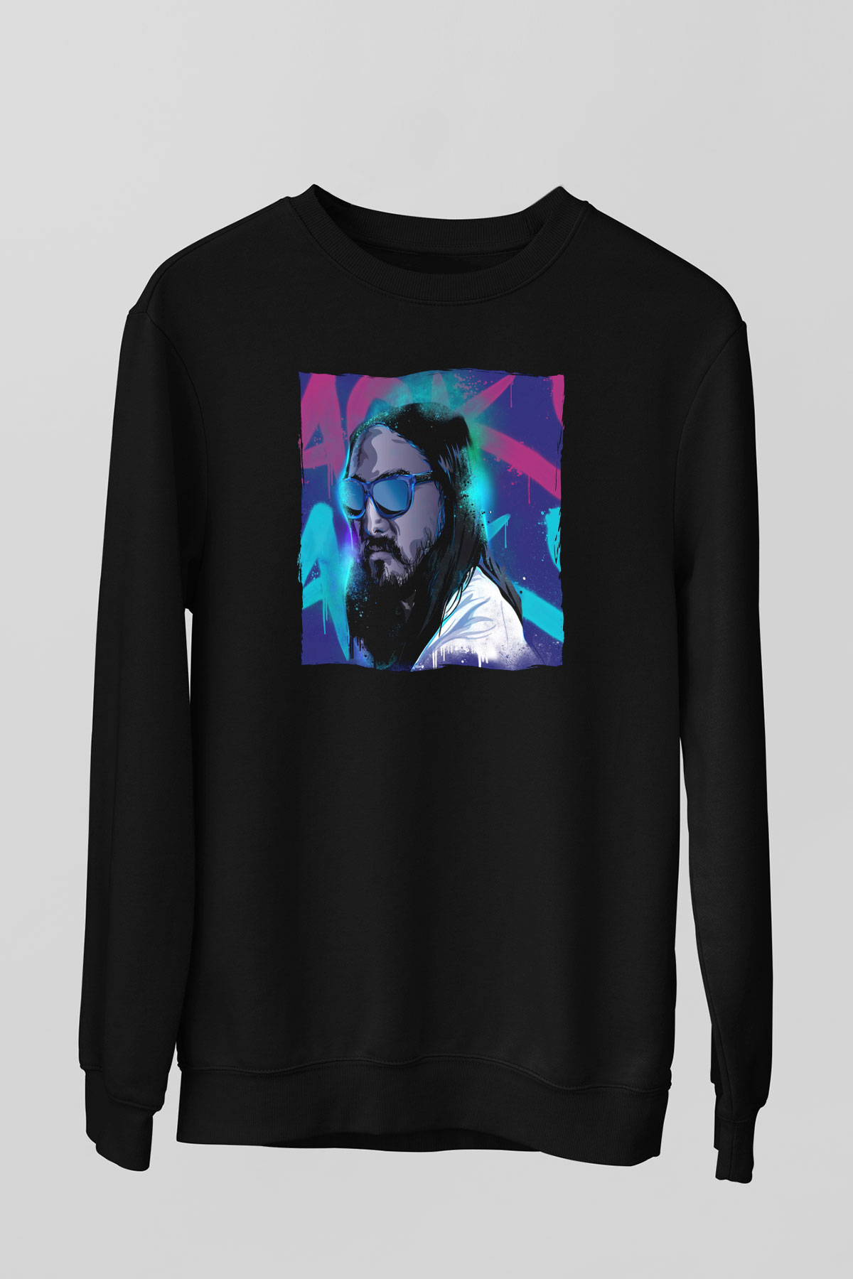 Steve Aoki Siyah Unisex Sweatshirt