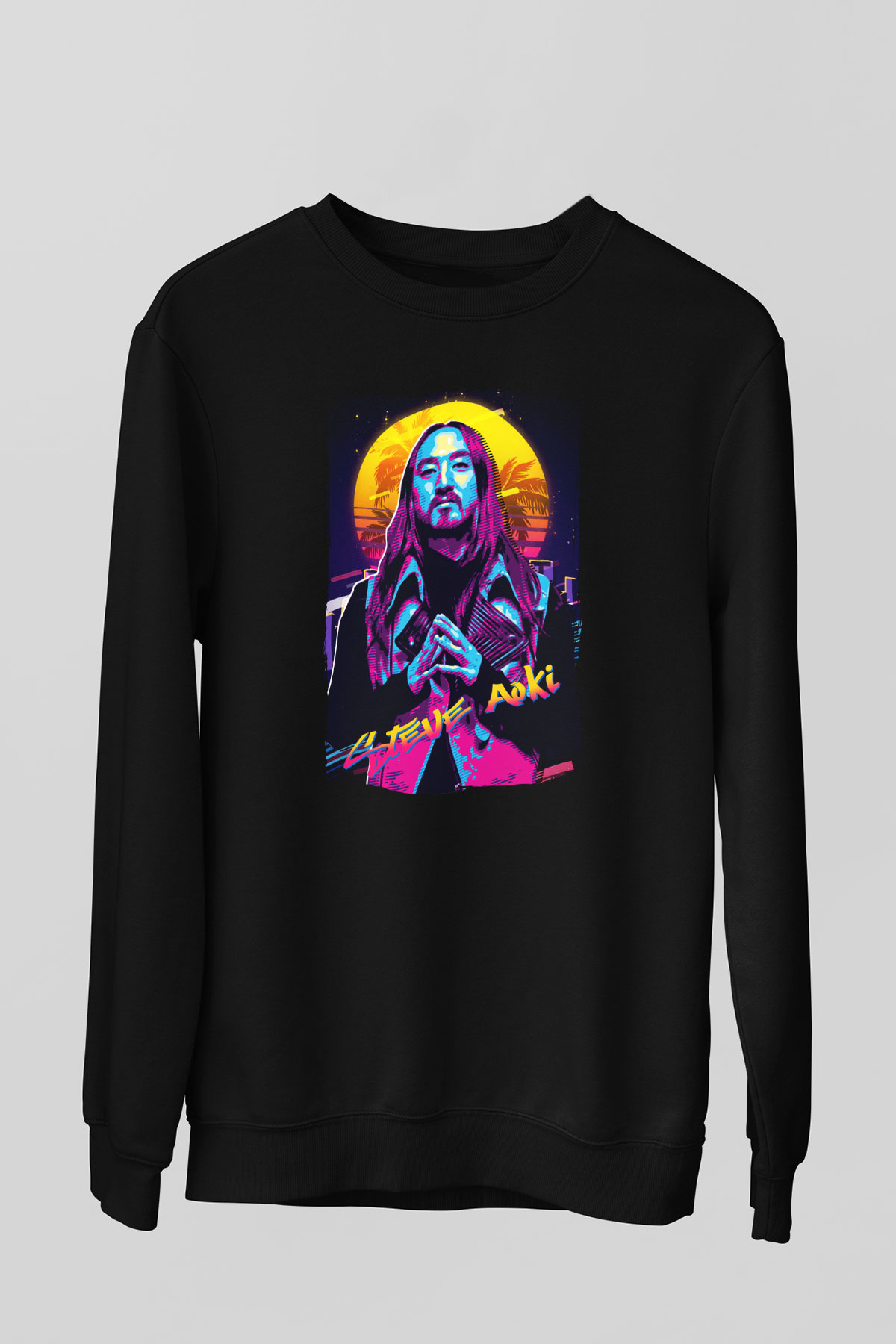 Steve Aoki Siyah Unisex Sweatshirt