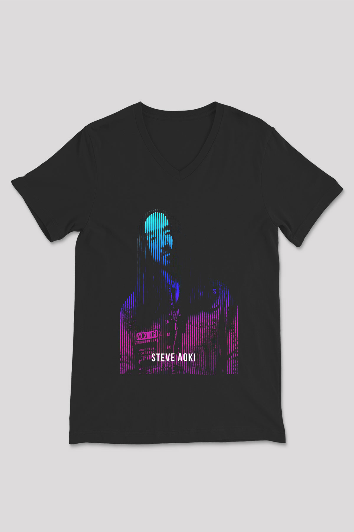 Steve Aoki Siyah Unisex V Yaka Tişört