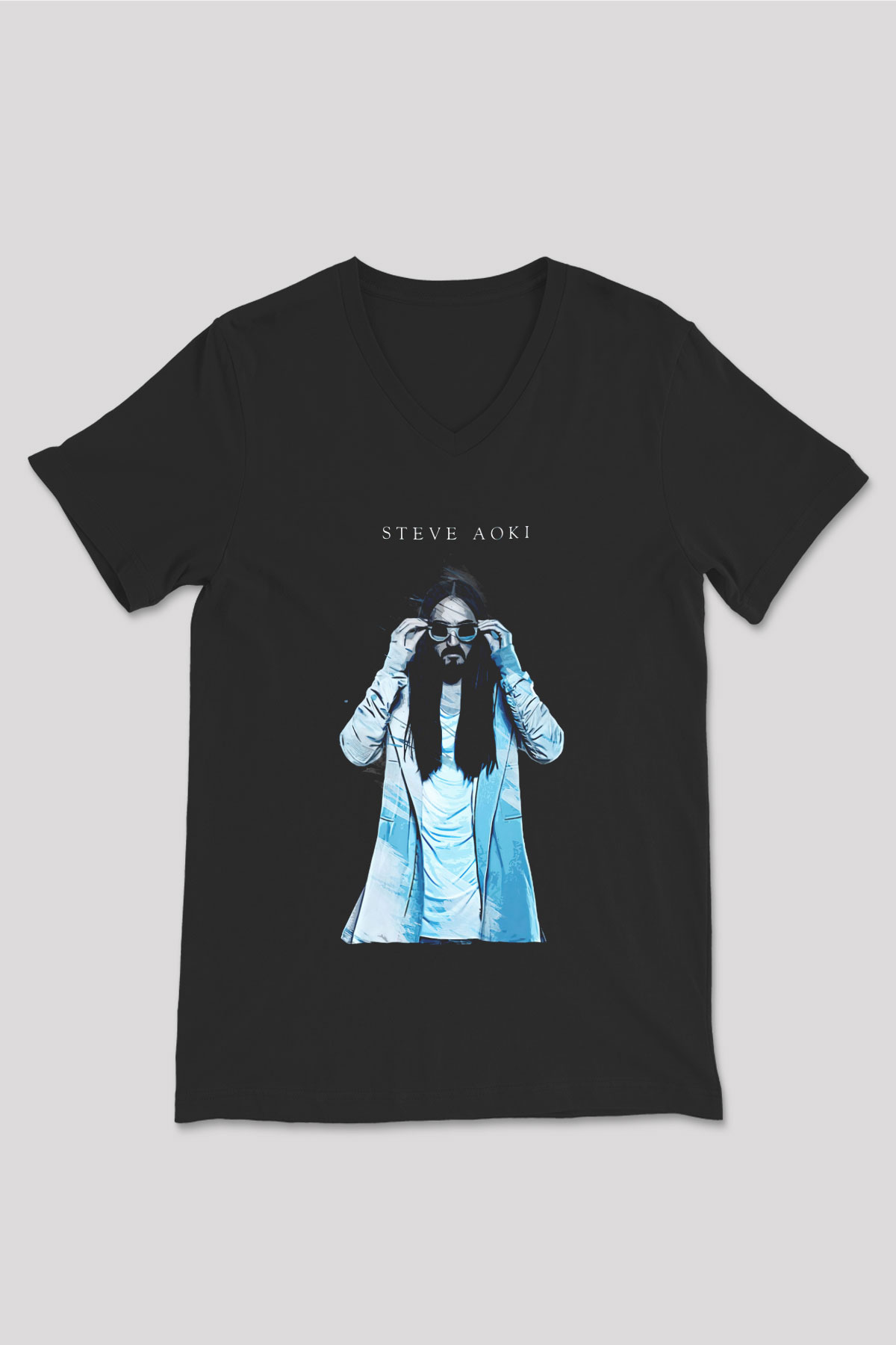 Steve Aoki Siyah Unisex V Yaka Tişört