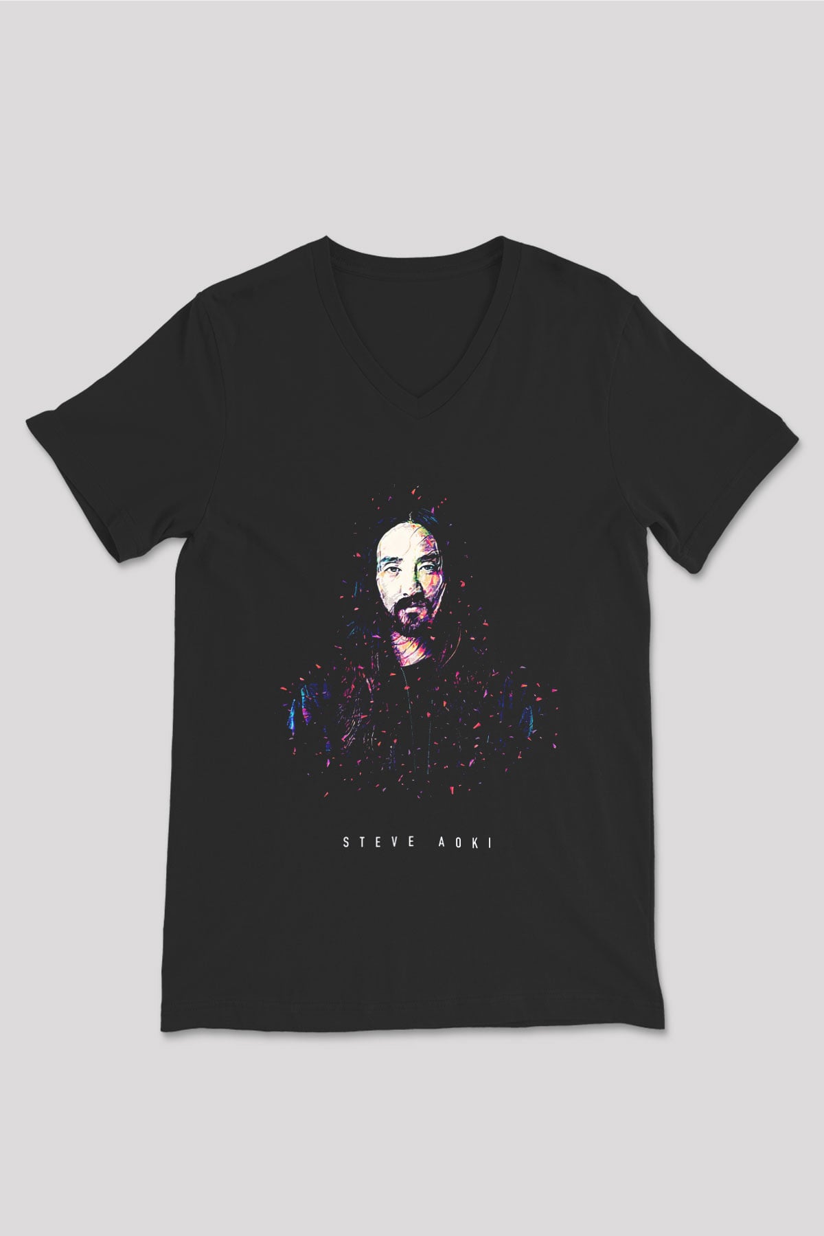 Steve Aoki Siyah Unisex V Yaka Tişört