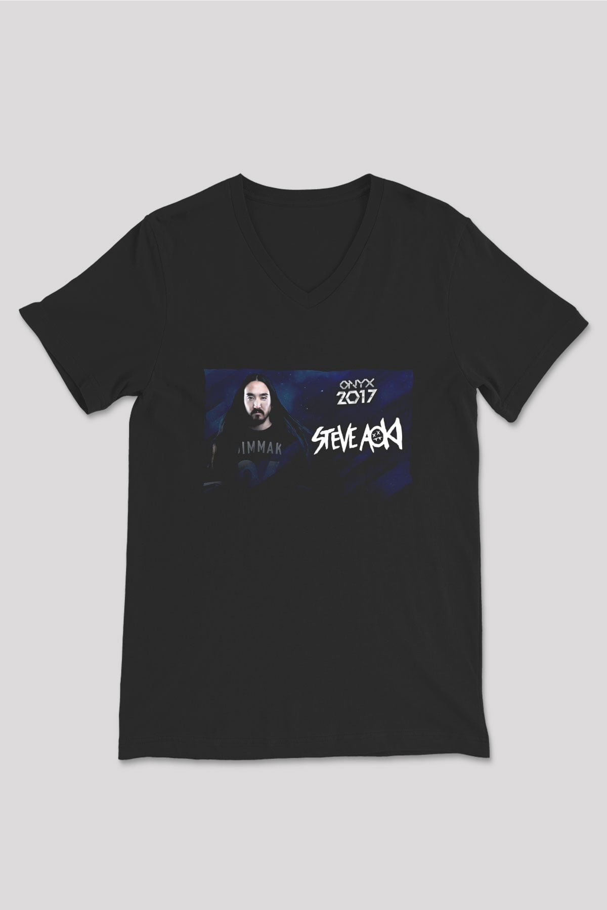 Steve Aoki Siyah Unisex V Yaka Tişört
