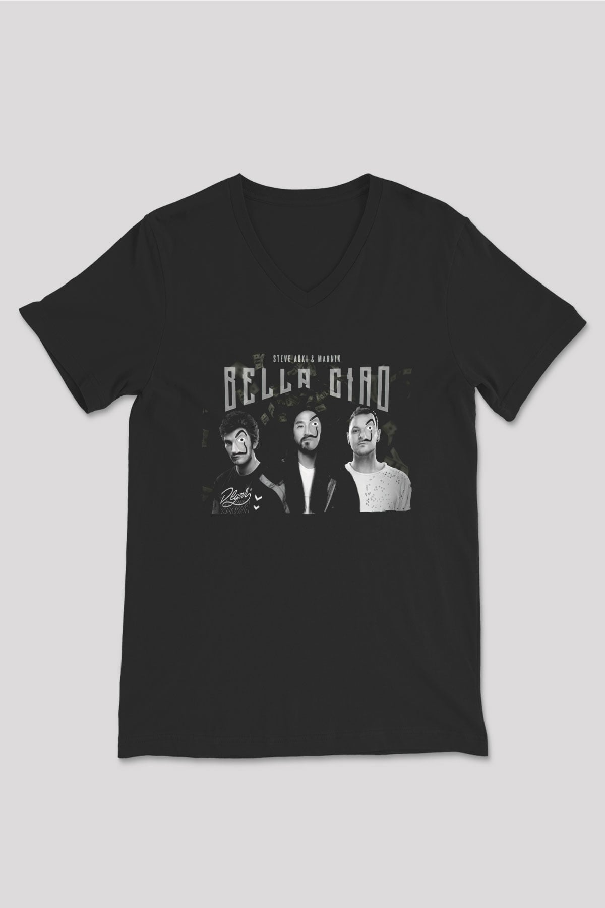 Steve Aoki Siyah Unisex V Yaka Tişört
