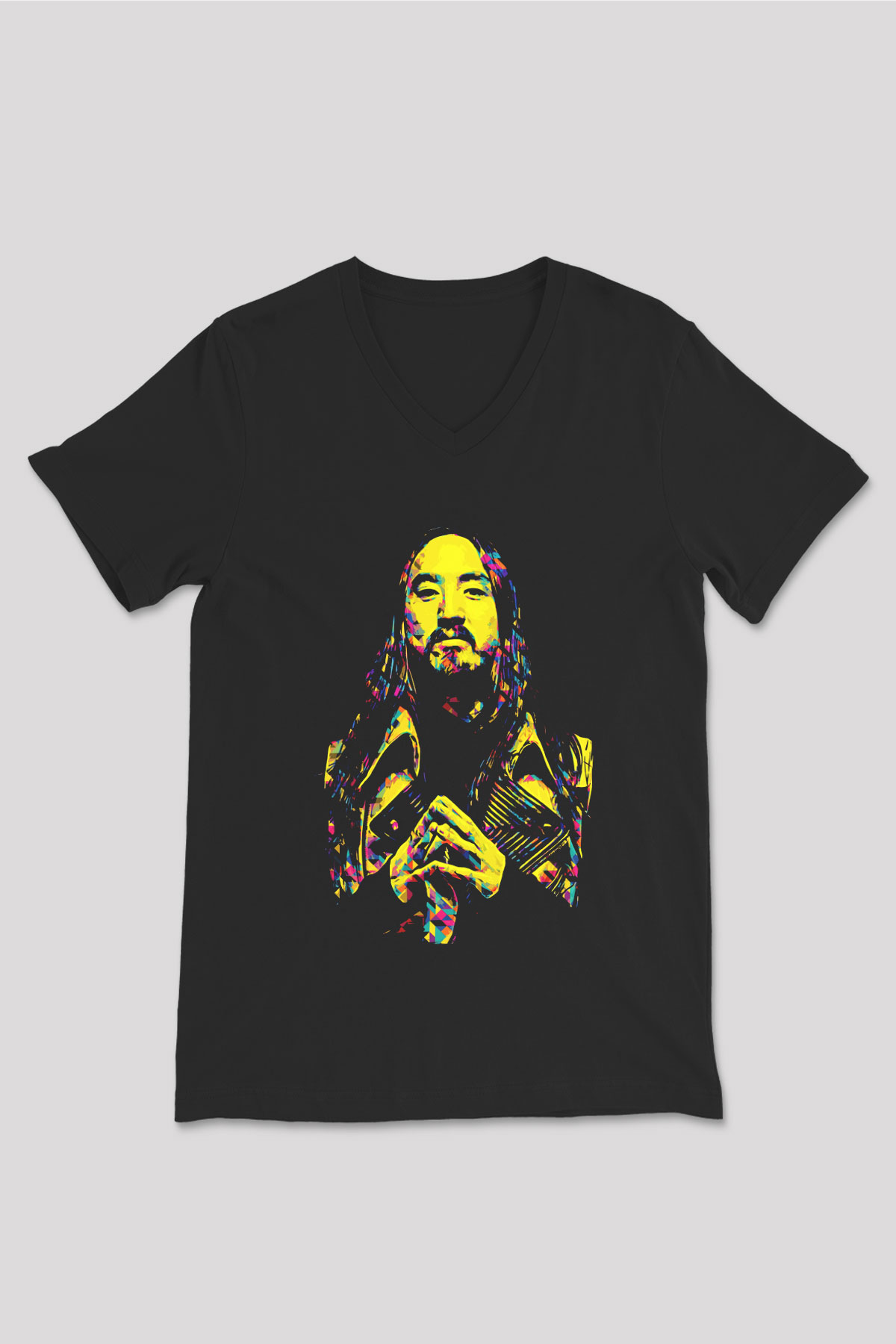 Steve Aoki Siyah Unisex V Yaka Tişört