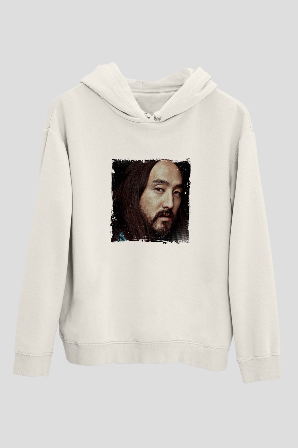 Steve AokiBaskılı Beyaz Hoodie