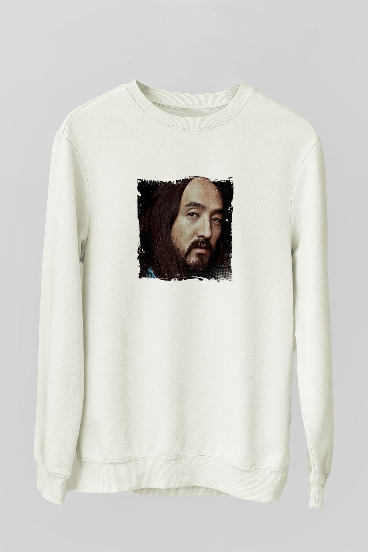 Steve AokiBaskılı Beyaz Sweatshirt