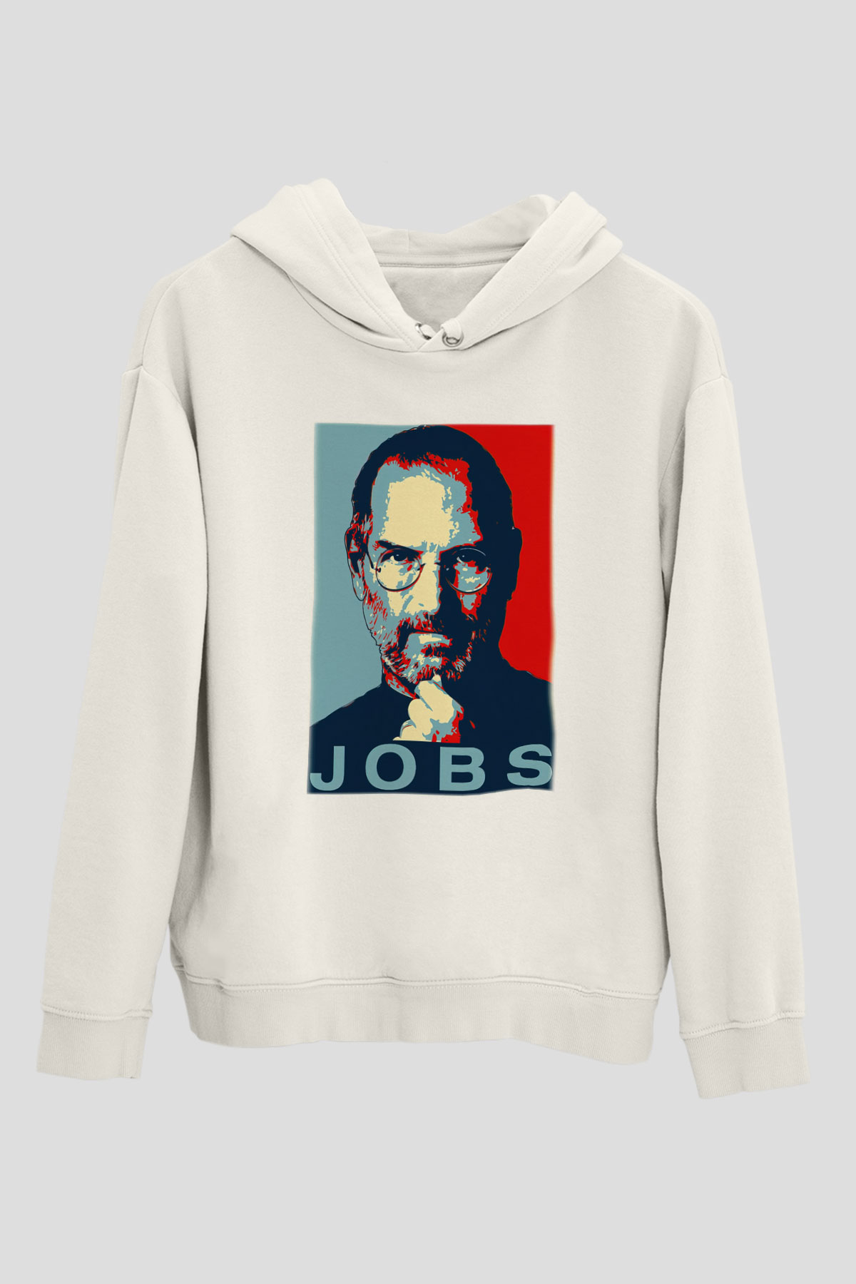 Steve Jobs Beyaz Unisex Kapşonlu Sweatshirt