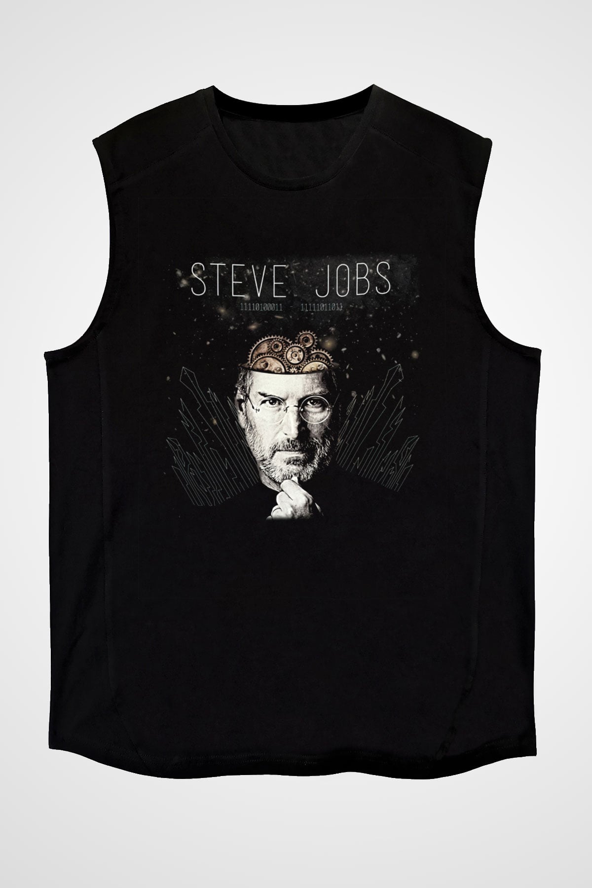 Steve Jobs Siyah Unisex Kolsuz Tişört