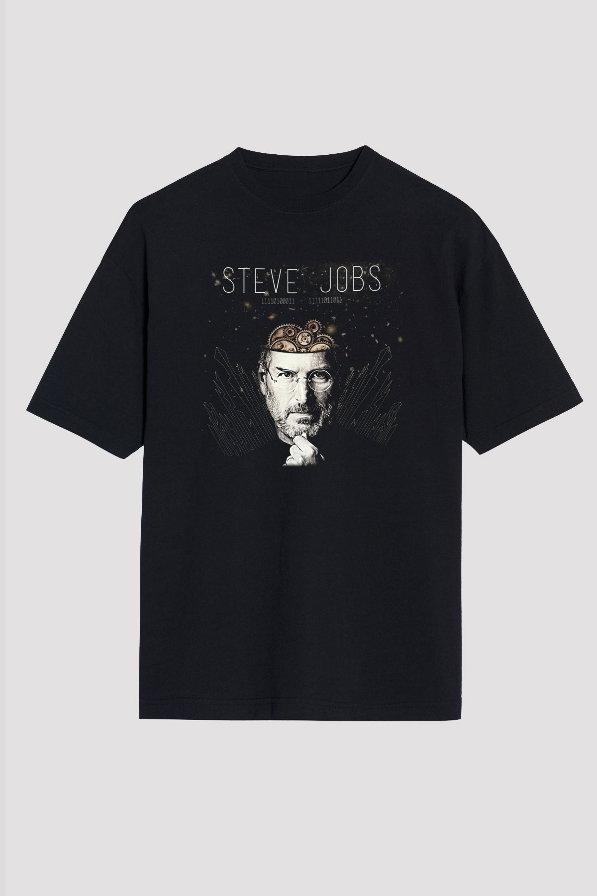 Steve Jobs Siyah Unisex Oversize Tişört T-Shirt