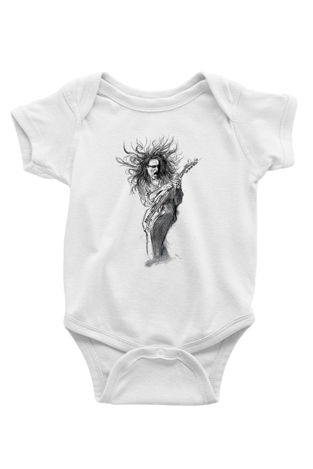 Steve Vai Baskılı Beyaz Unisex Bebek Body - Zıbın