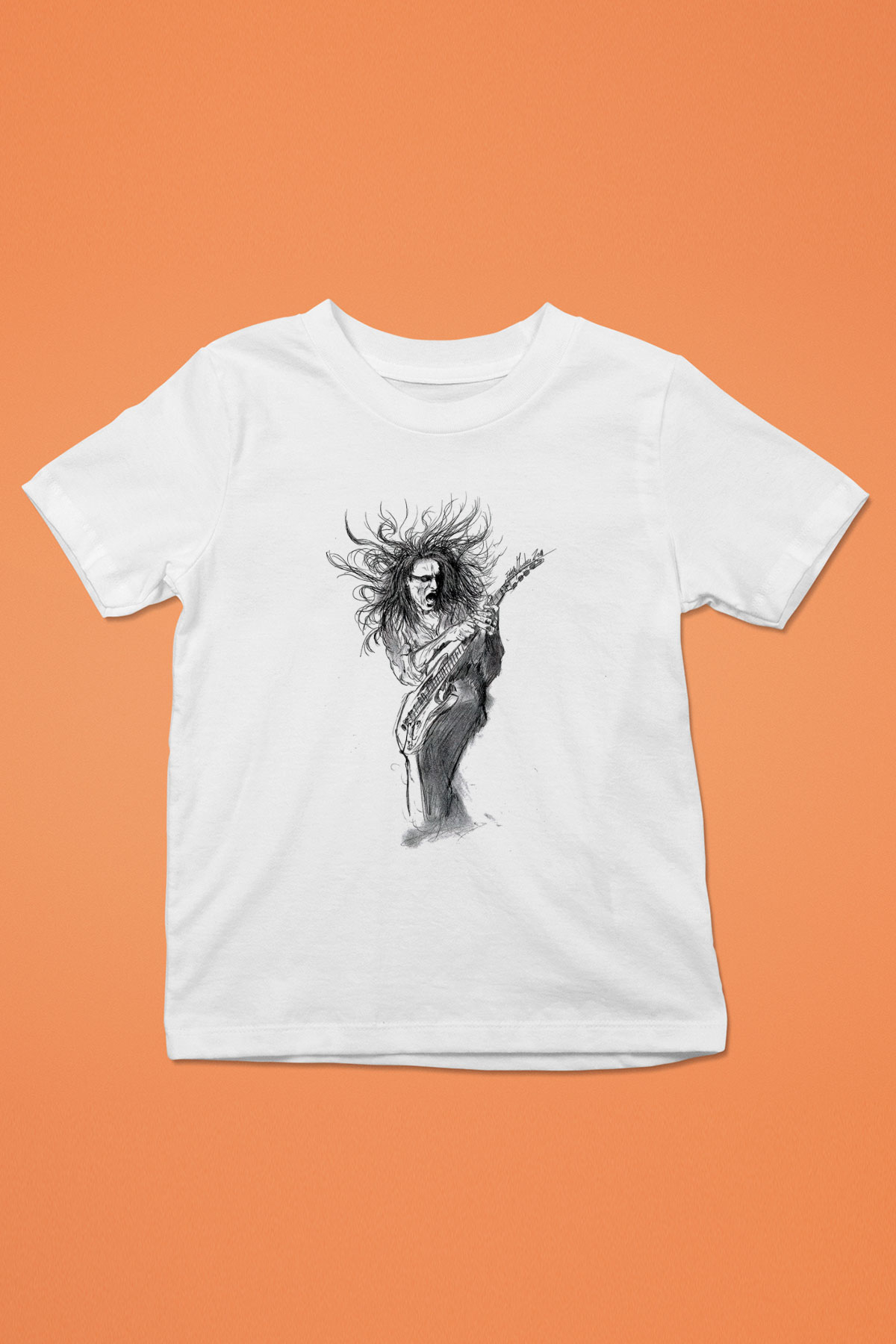 Steve Vai Baskılı Beyaz Unisex Beyaz Çocuk Tişört - Tshirt