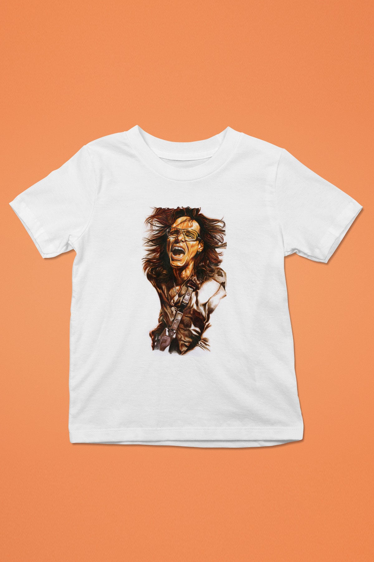 Steve Vai Baskılı Beyaz Unisex Beyaz Çocuk Tişört - Tshirt