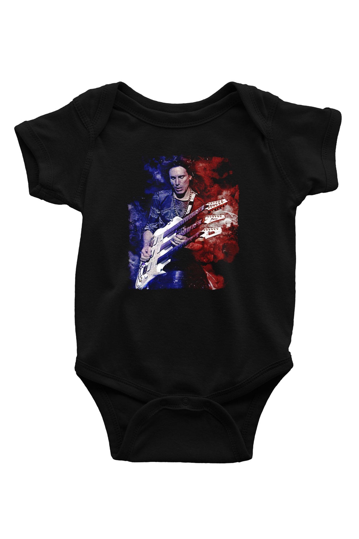 Steve Vai Baskılı Unisex Siyah Bebek Body - Zıbın