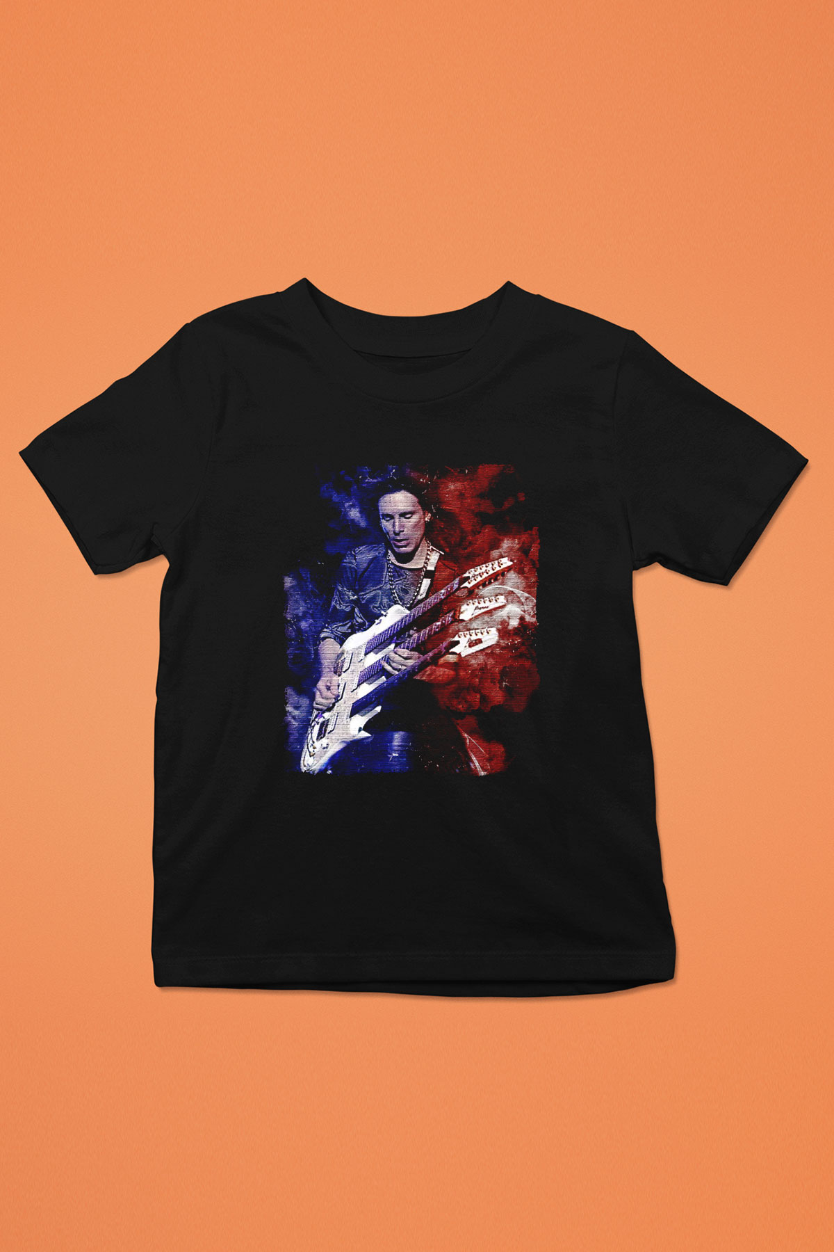 Steve Vai Baskılı Unisex Siyah Çocuk Tişört - Tshirt