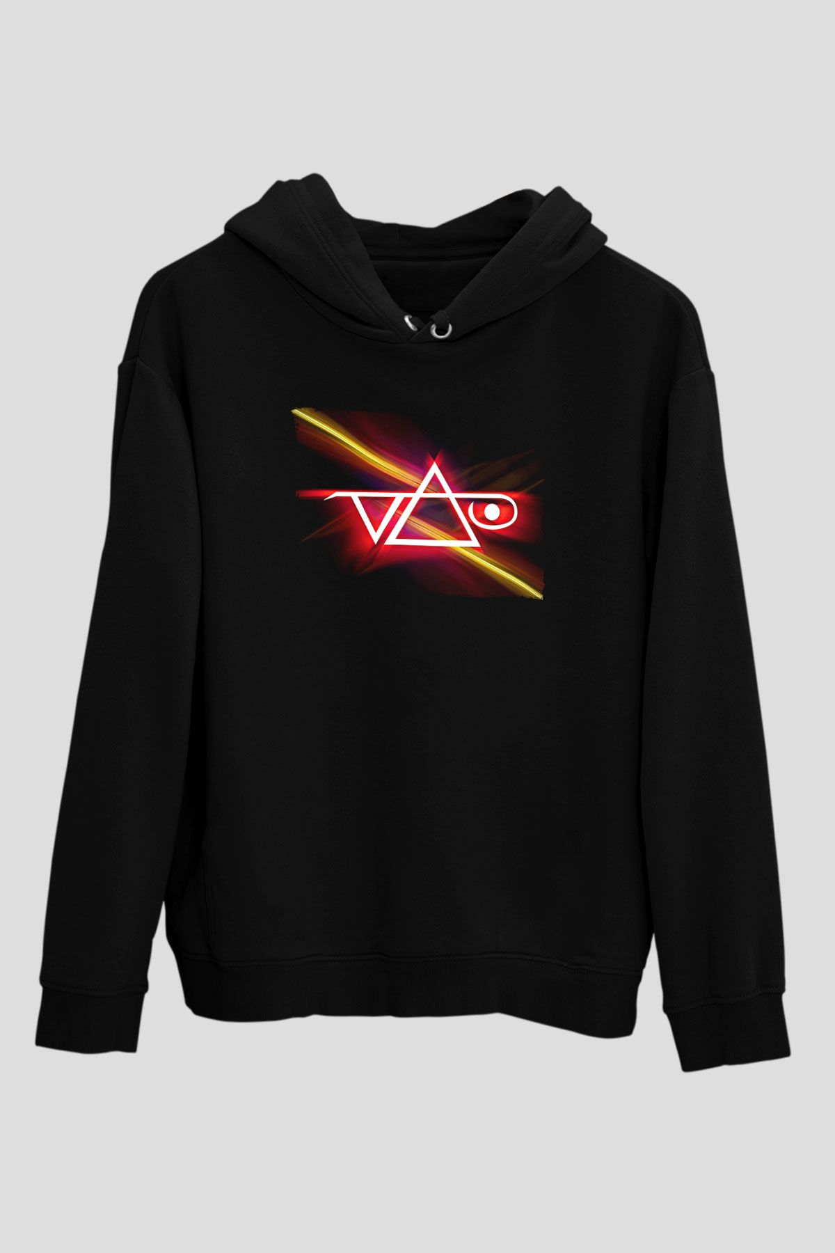 Steve Vai Baskılı Unisex Siyah Kapüşonlu Sweatshirt