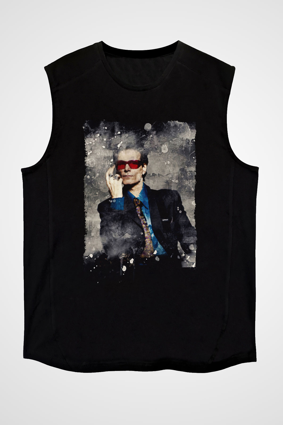 Steve Vai Baskılı Unisex Siyah Kolsuz Tişört - Tshirt