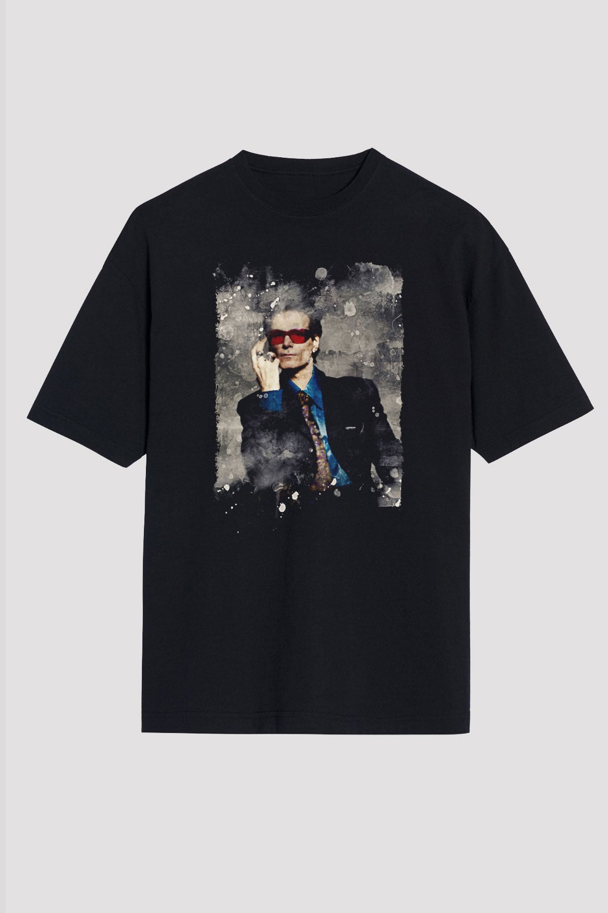 Steve Vai Baskılı Unisex Siyah Oversize Tişört - Tshirt
