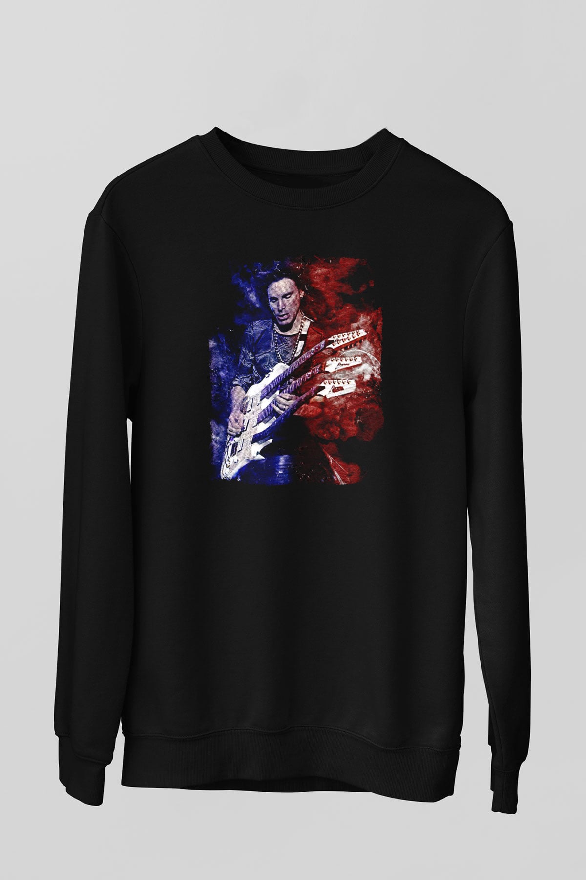 Steve Vai Baskılı Unisex Siyah Sweatshirt