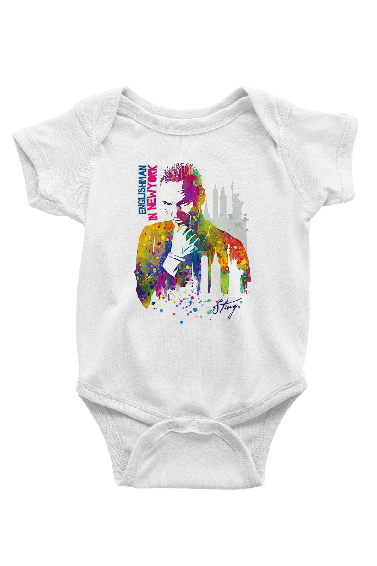 Sting Baskılı Beyaz Unisex Bebek Body - Zıbın