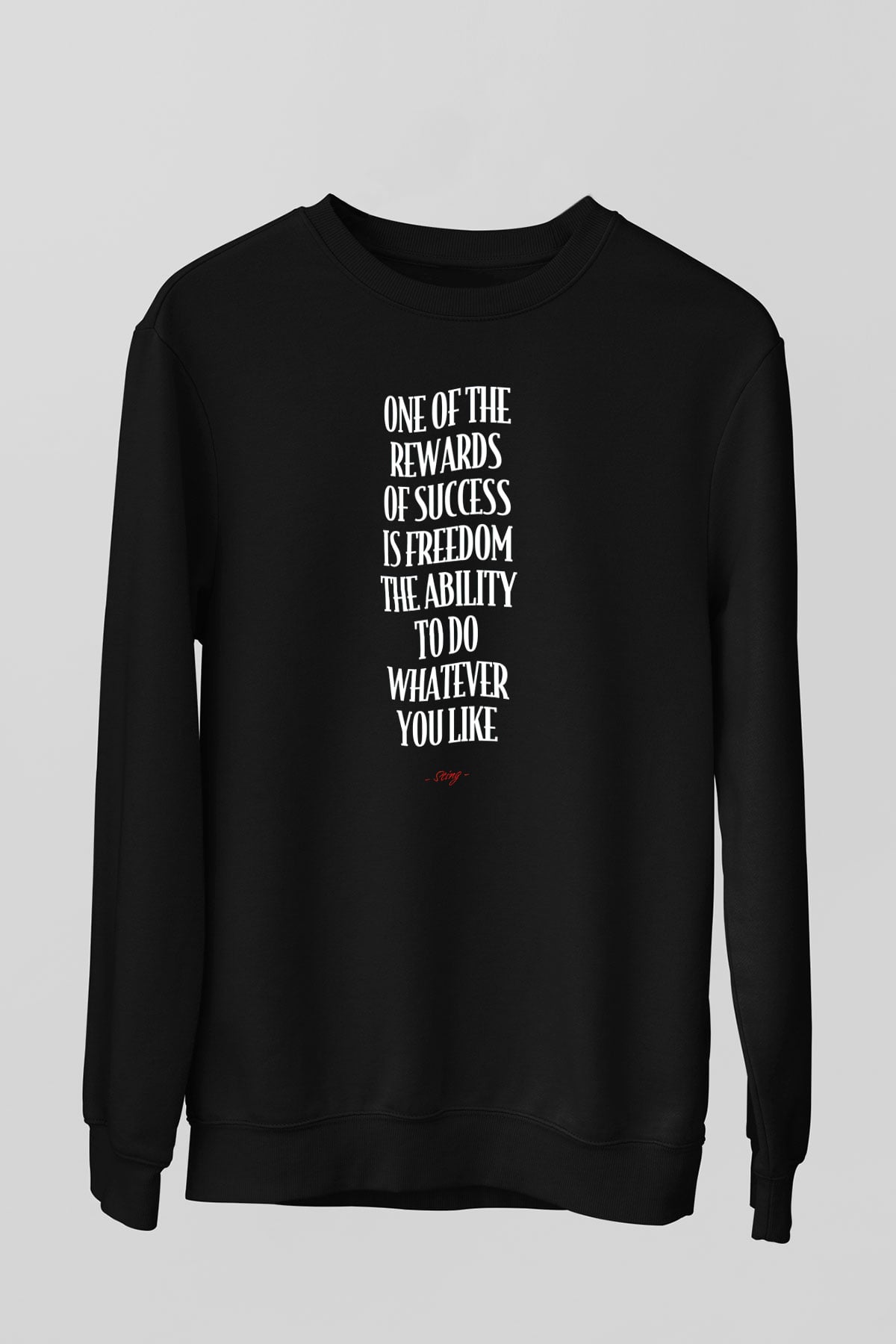 Sting Baskılı Unisex Siyah Sweatshirt