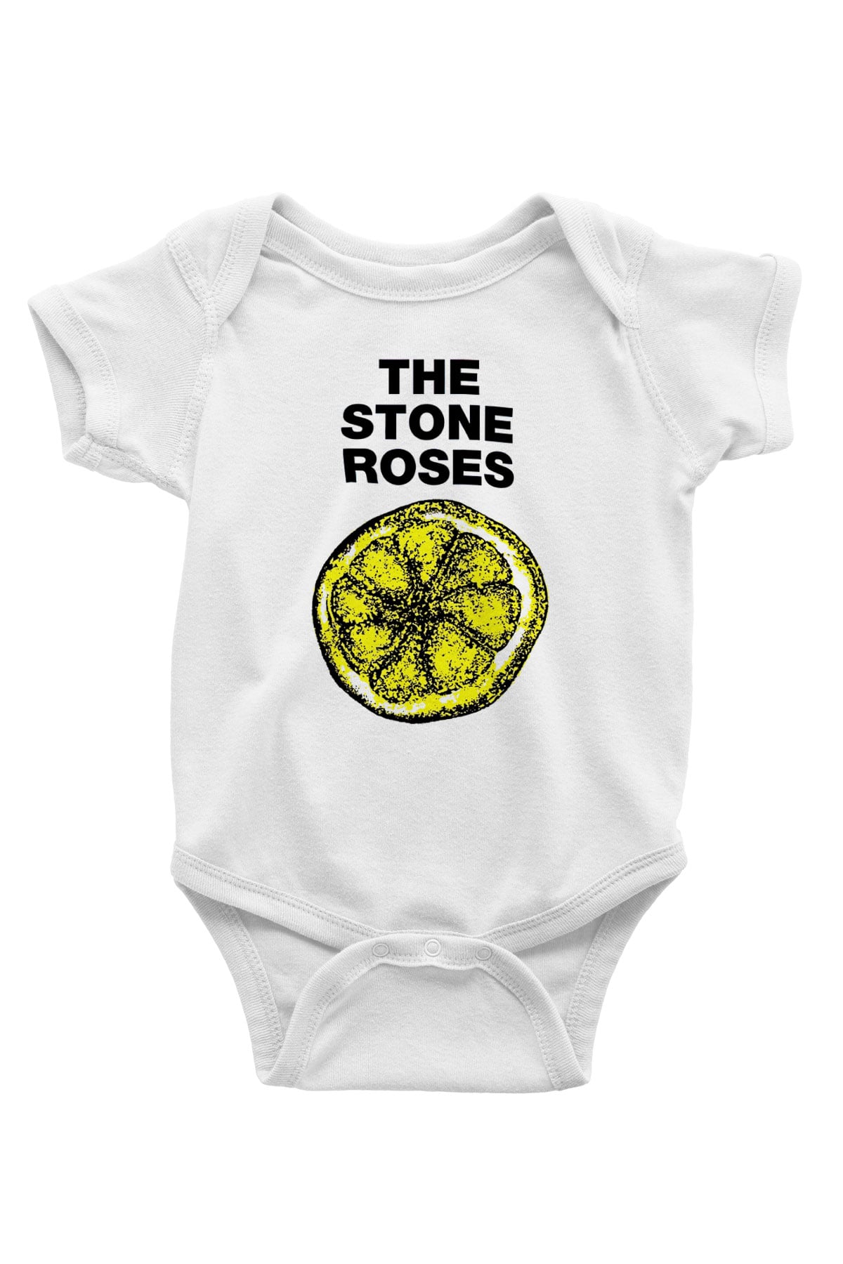 Stone Roses Baskılı Beyaz Unisex Bebek Body - Zıbın