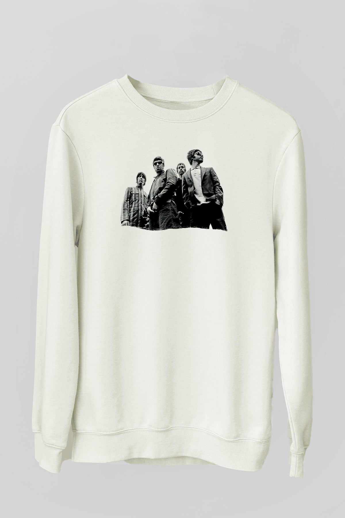 Stone Roses Baskılı Beyaz Unisex Sweatshirt
