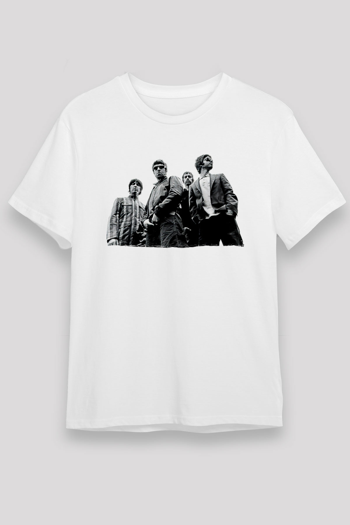 Stone Roses Baskılı Unisex Beyaz Tişört - Tshirt