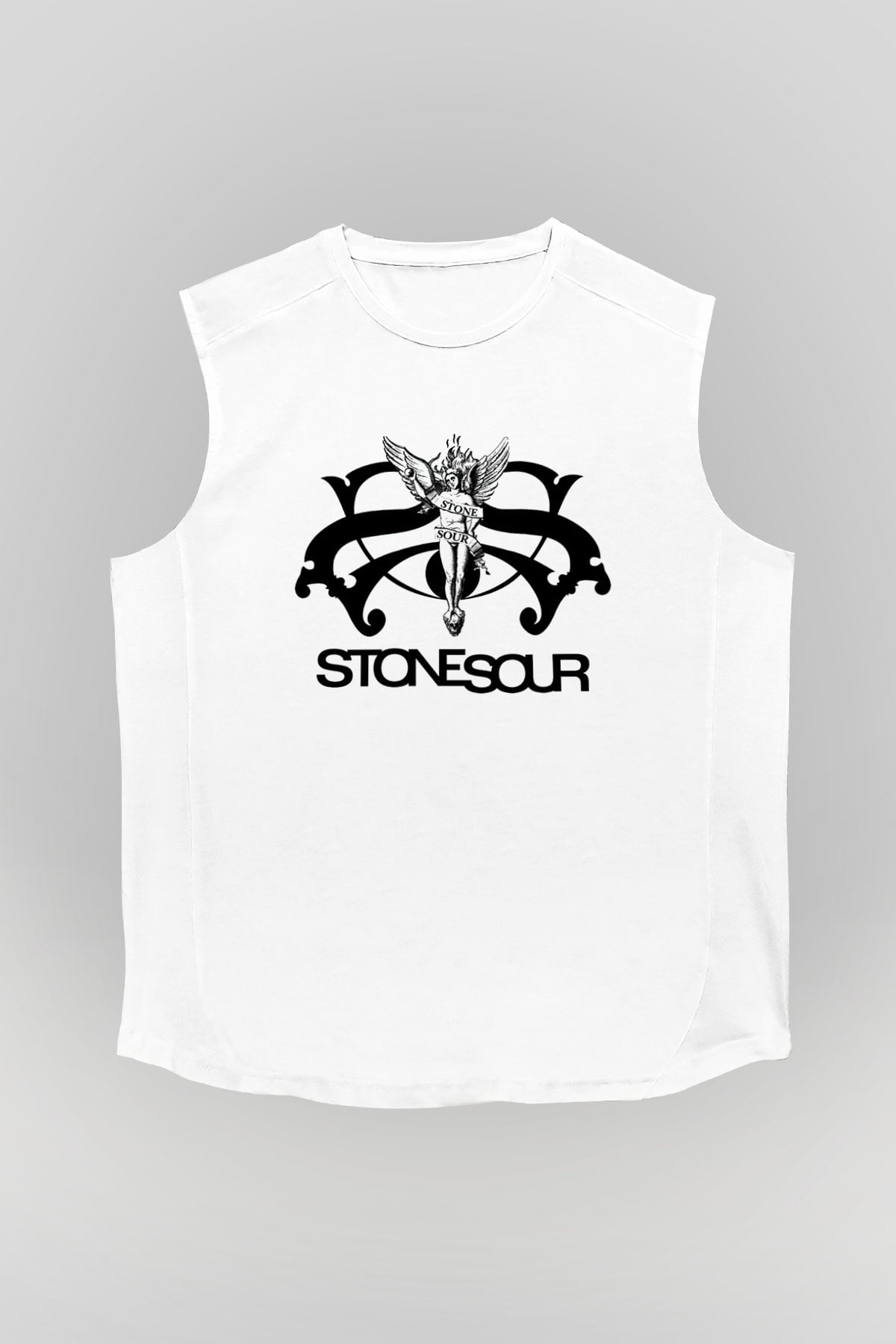 Stone Sour Beyaz Unisex Kolsuz Tişört