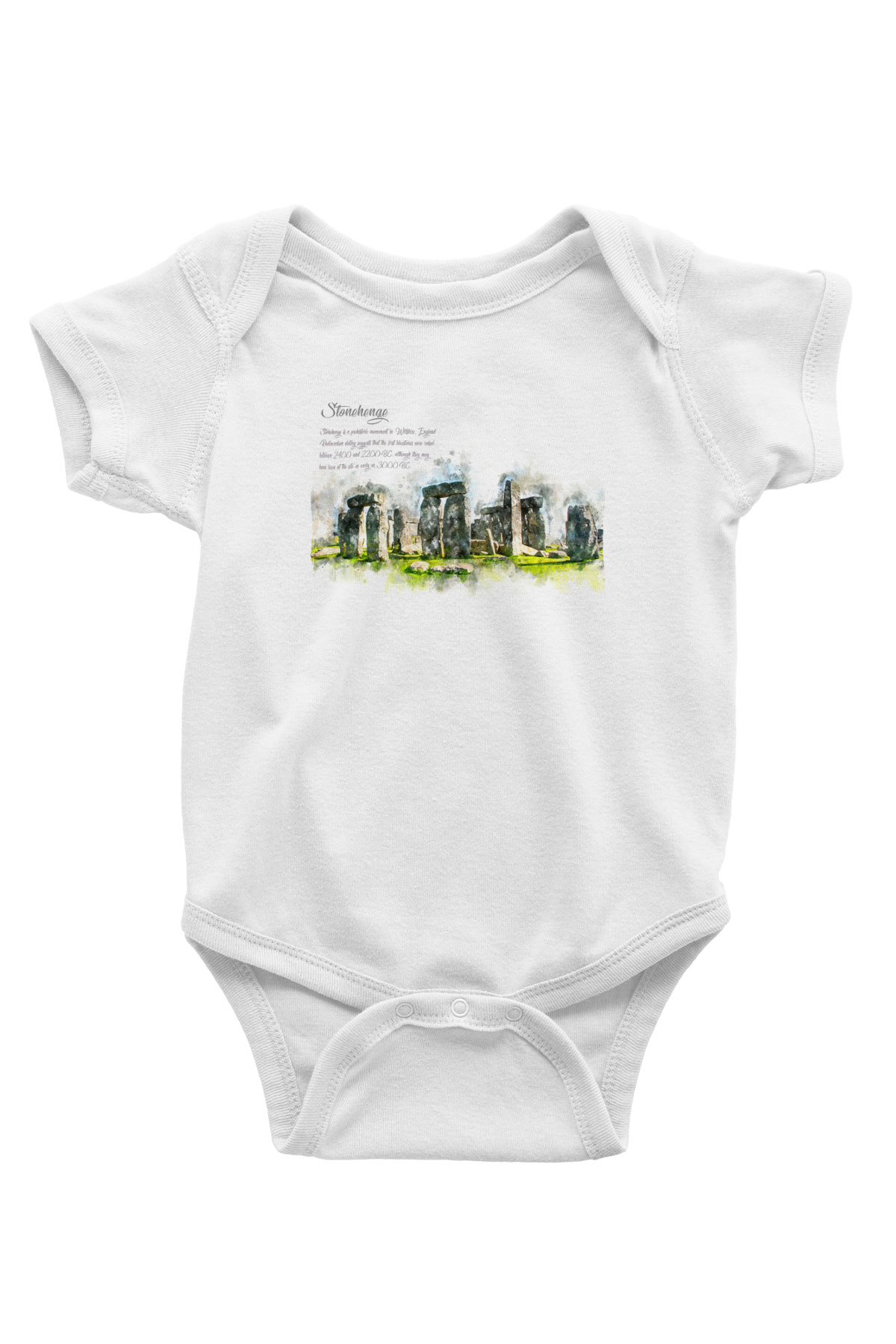 Stonehenge Beyaz Bebek Body - Zıbın