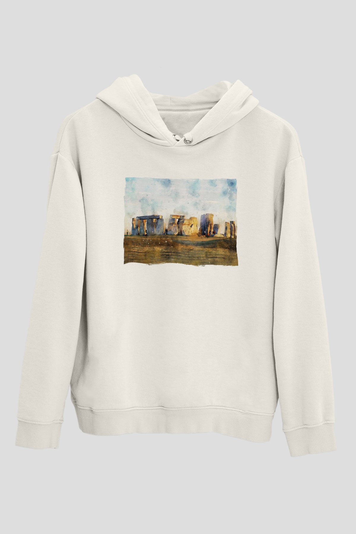 Stonehenge Beyaz Unisex Hoodie