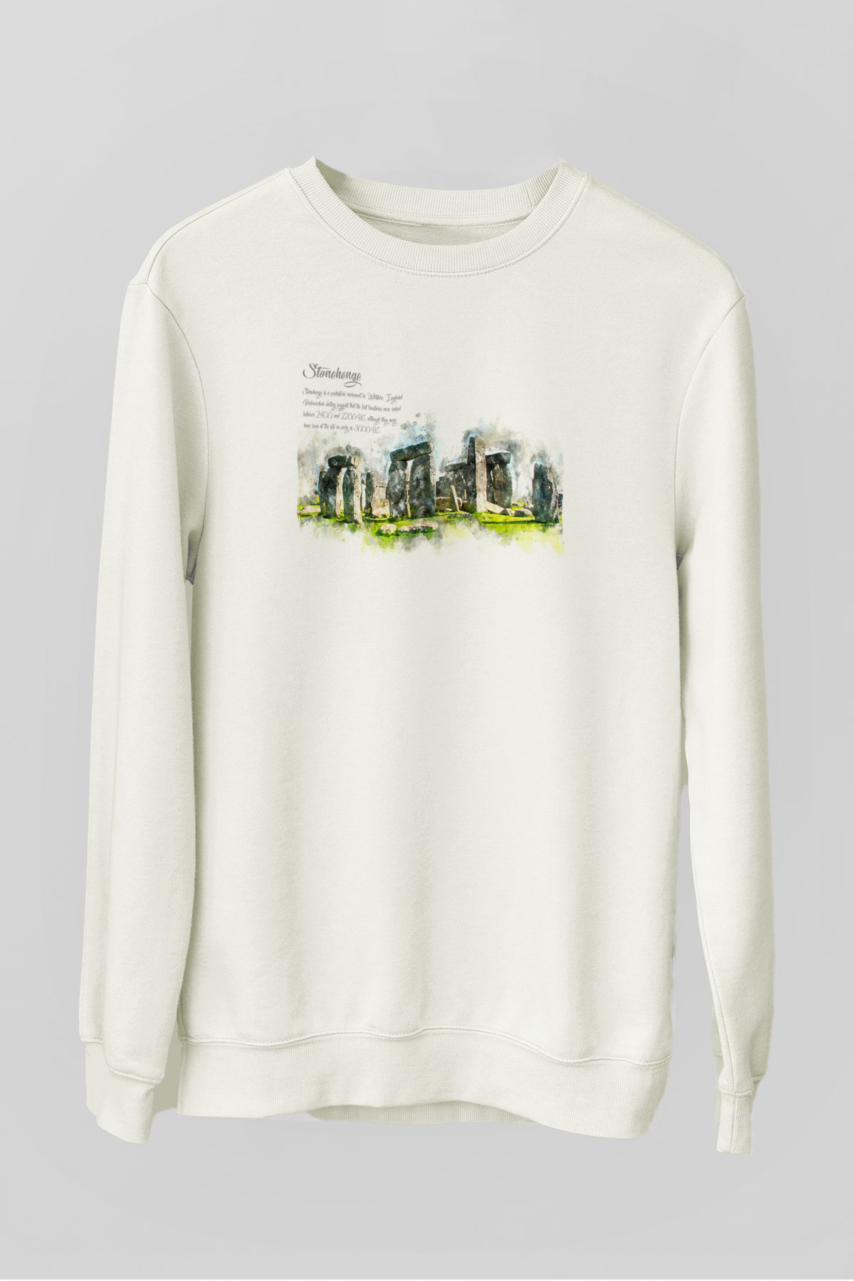 Stonehenge Beyaz Unisex Sweatshirt
