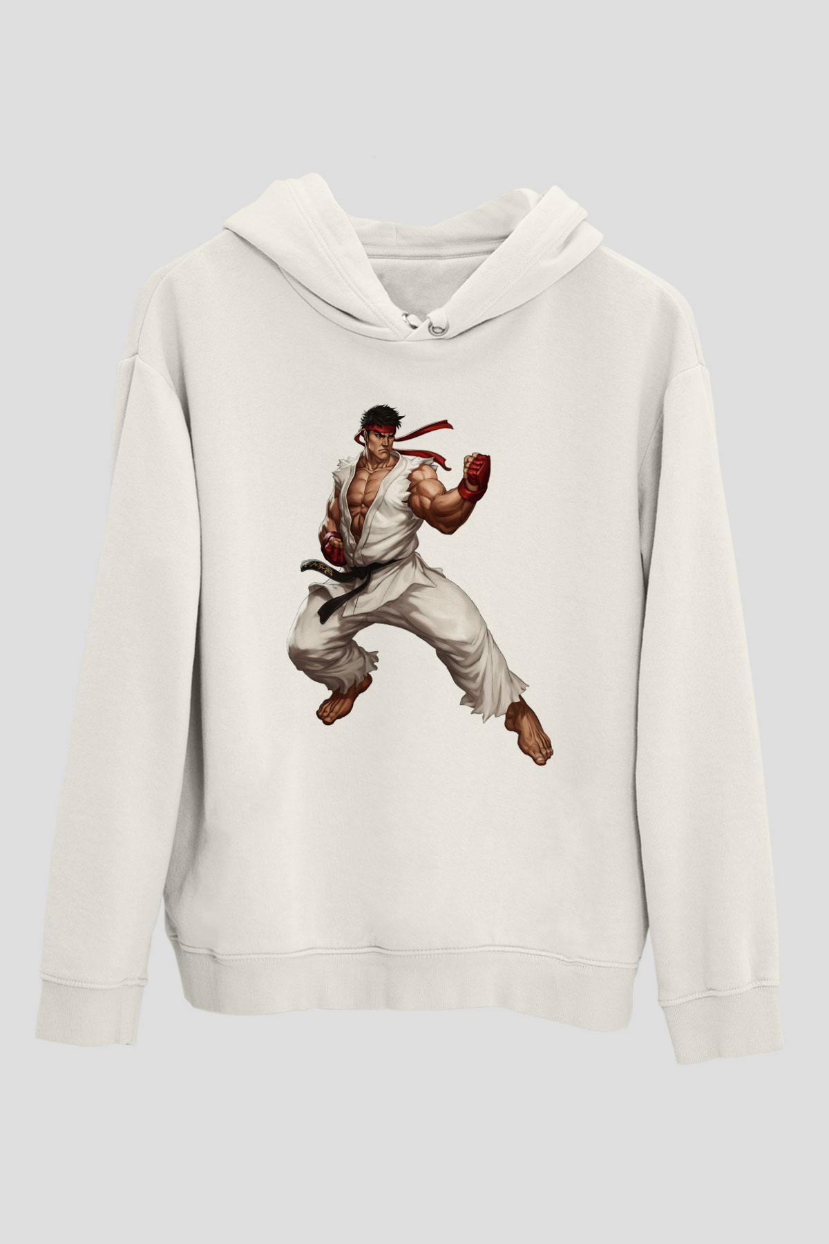 Street Fighter Beyaz Unisex Hoodie