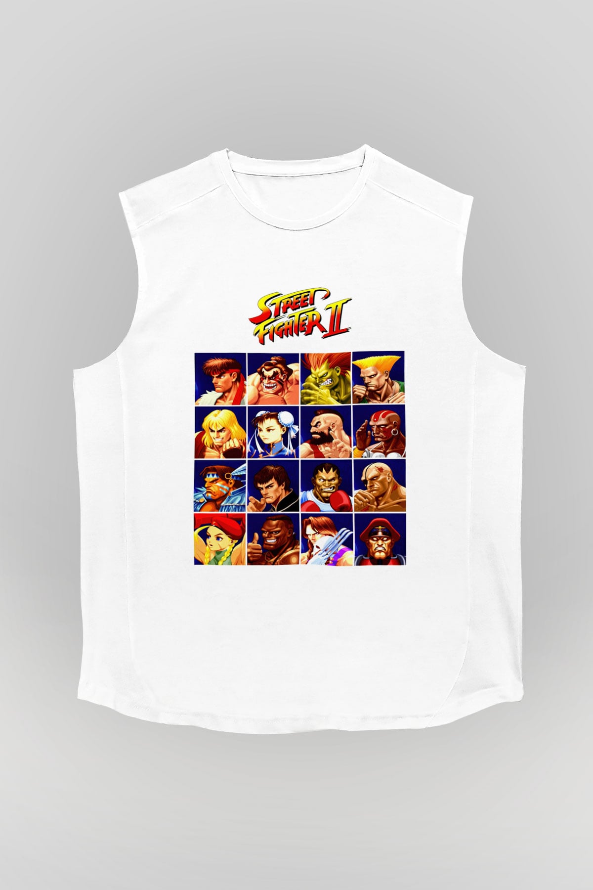 Street Fighter Beyaz Unisex  Kolsuz Tişört
