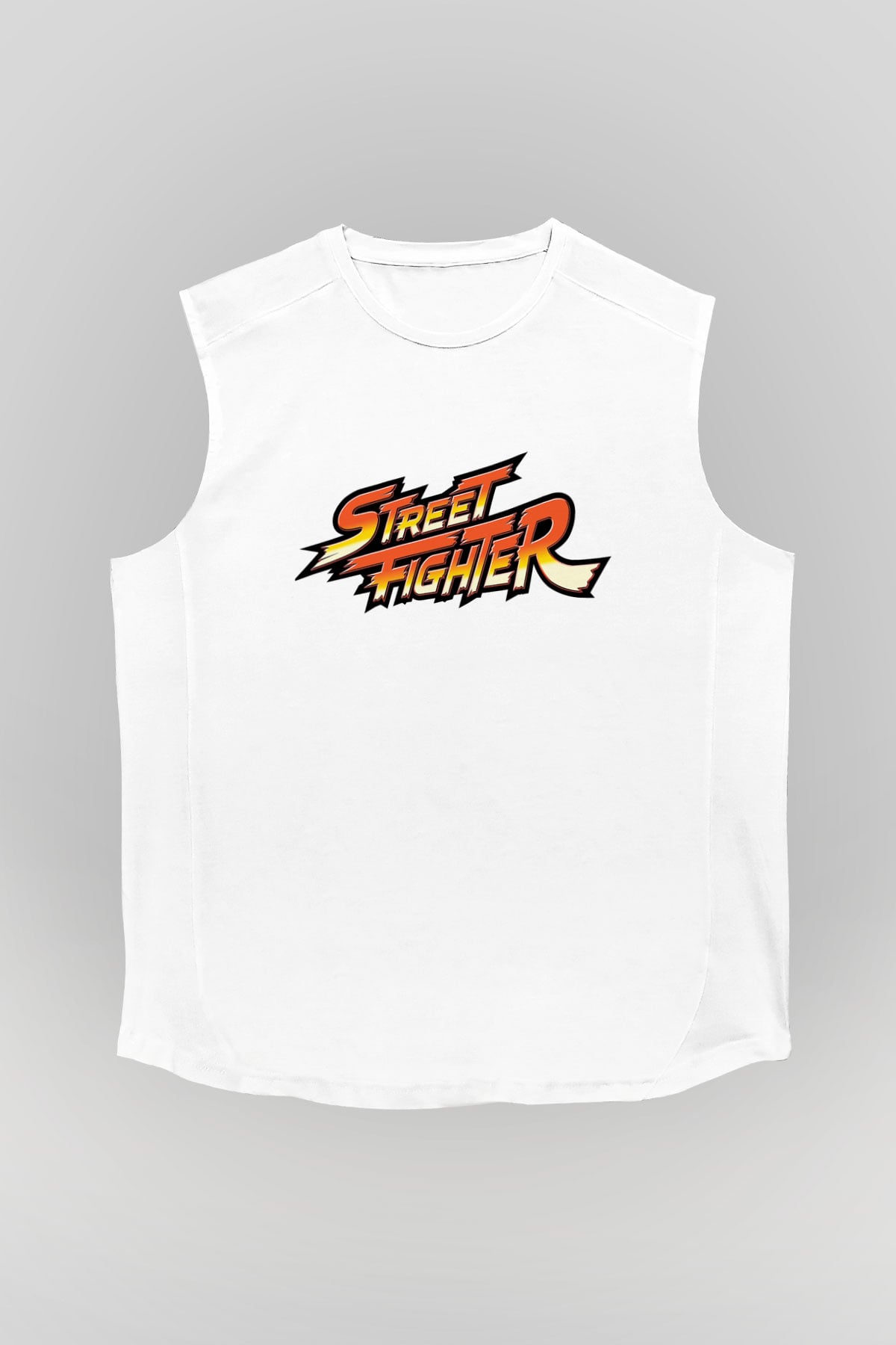 Street Fighter Beyaz Unisex Kolsuz Tişört